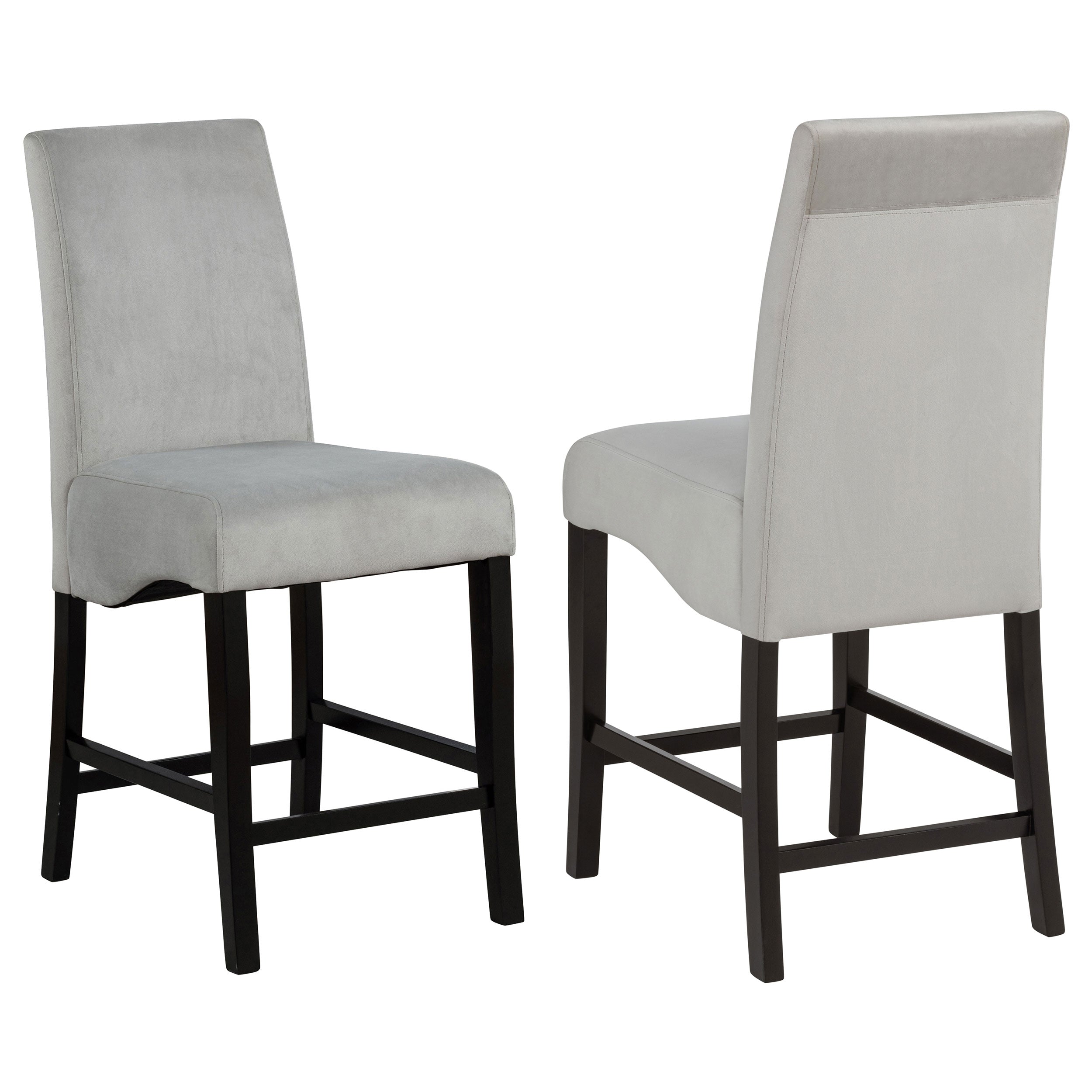 Stanton Velvet Upholstered Counter Chair Grey (Set of 2)-CoasterEssence