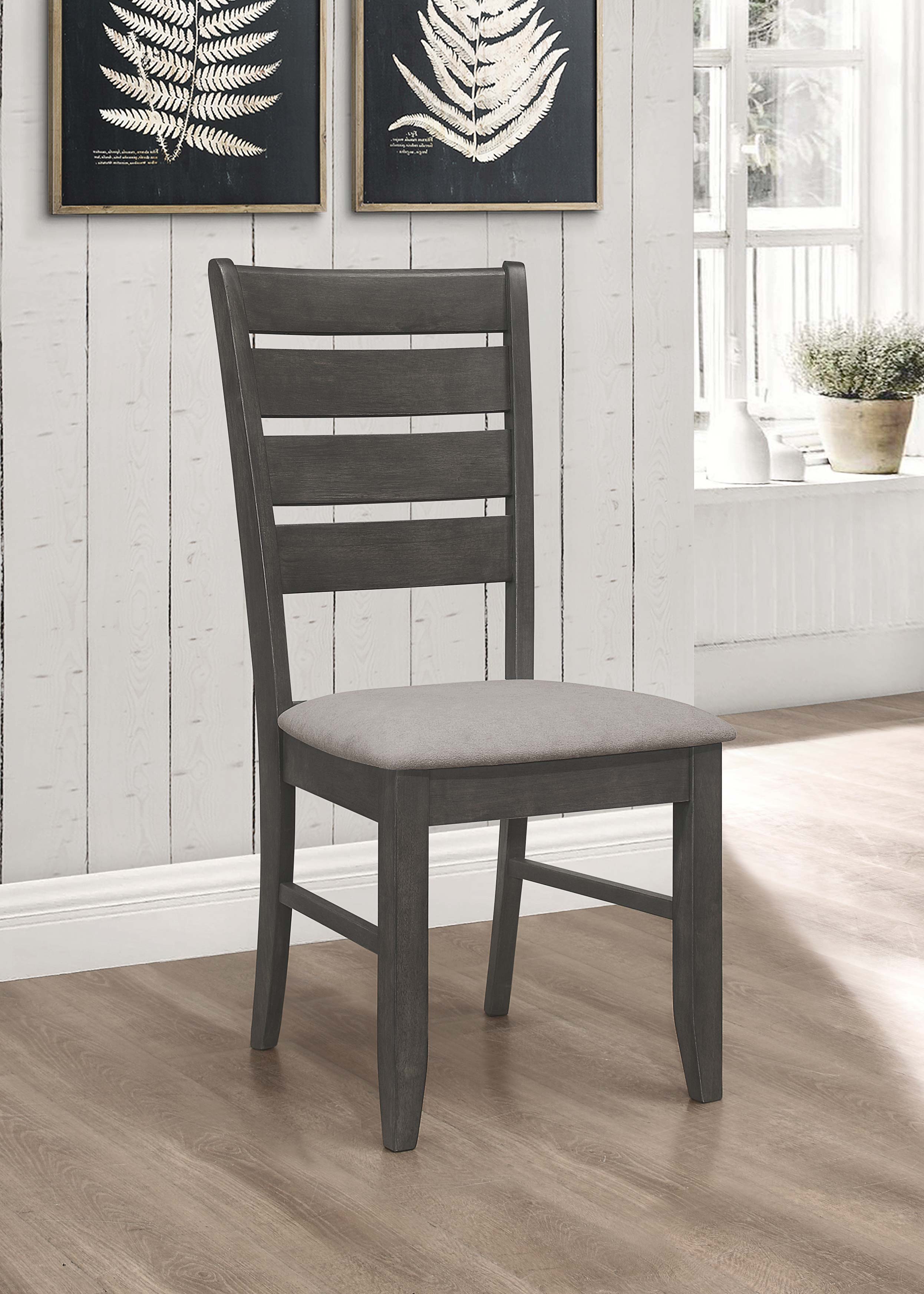 Dalila Wood Dining Side Chair Dark Grey (Set of 2)-CoasterEveryday