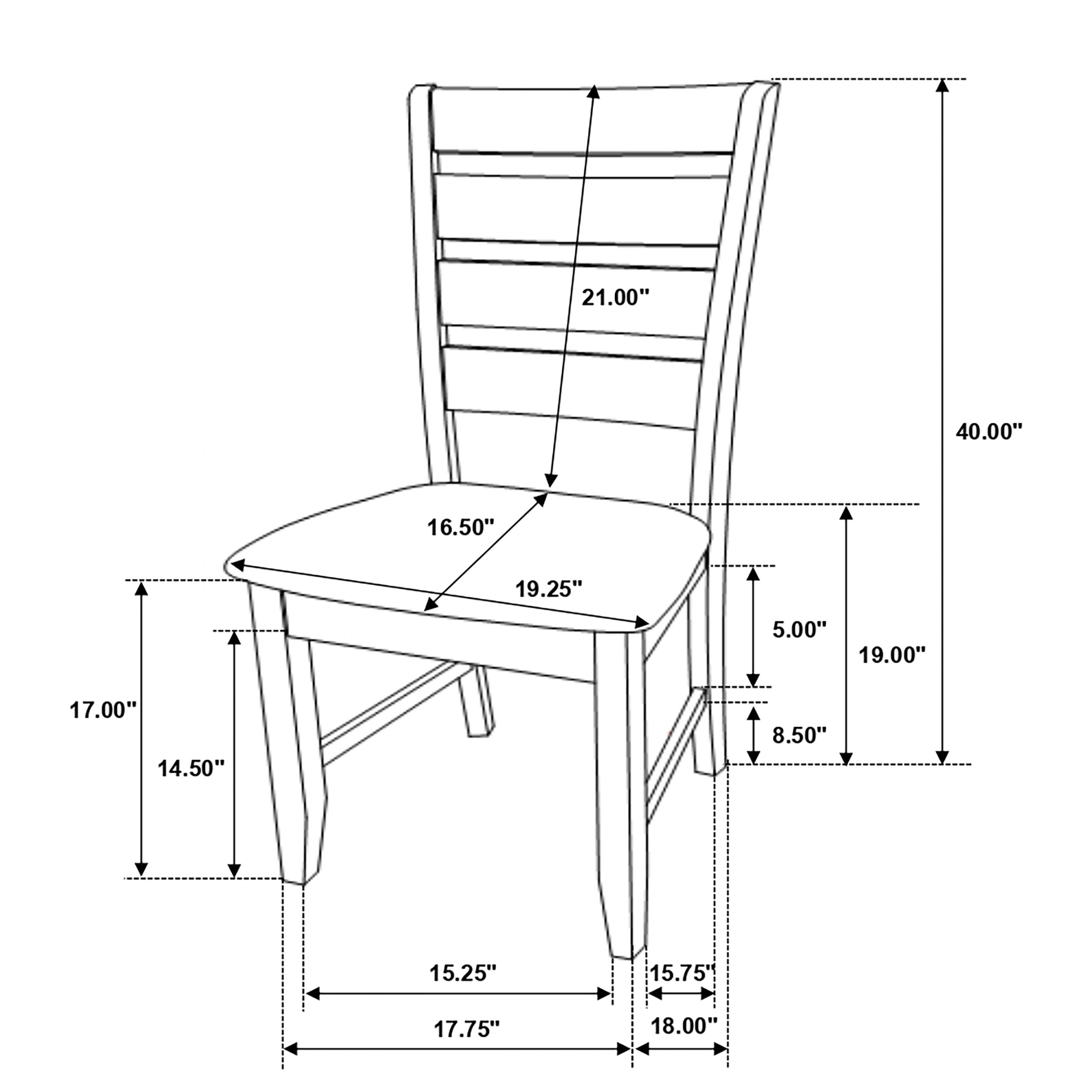 Dalila Wood Dining Side Chair Dark Grey (Set of 2)-CoasterEveryday