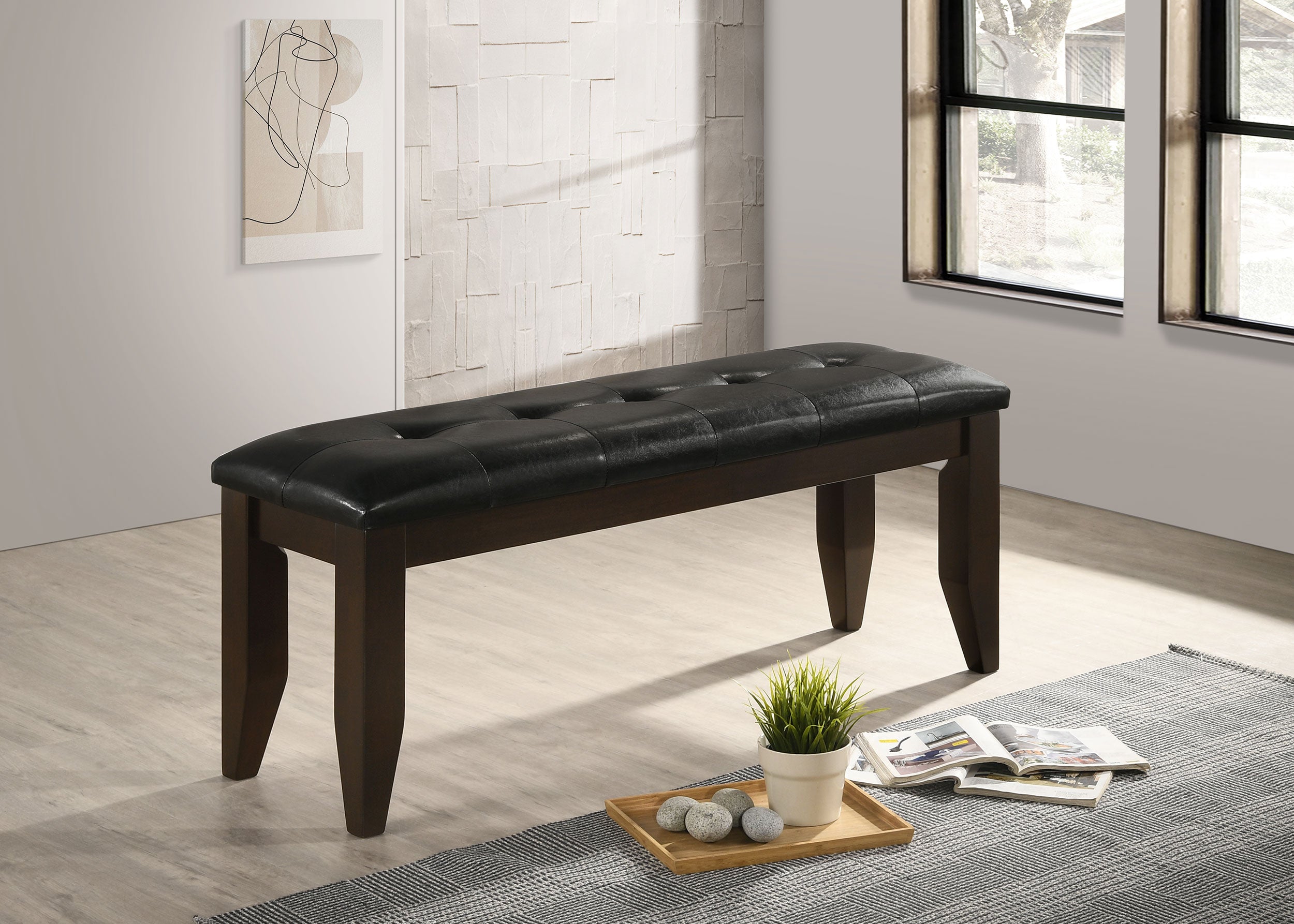 Dalila Leatherette Upholstered Wood Dining Bench Cappuccino-CoasterEveryday