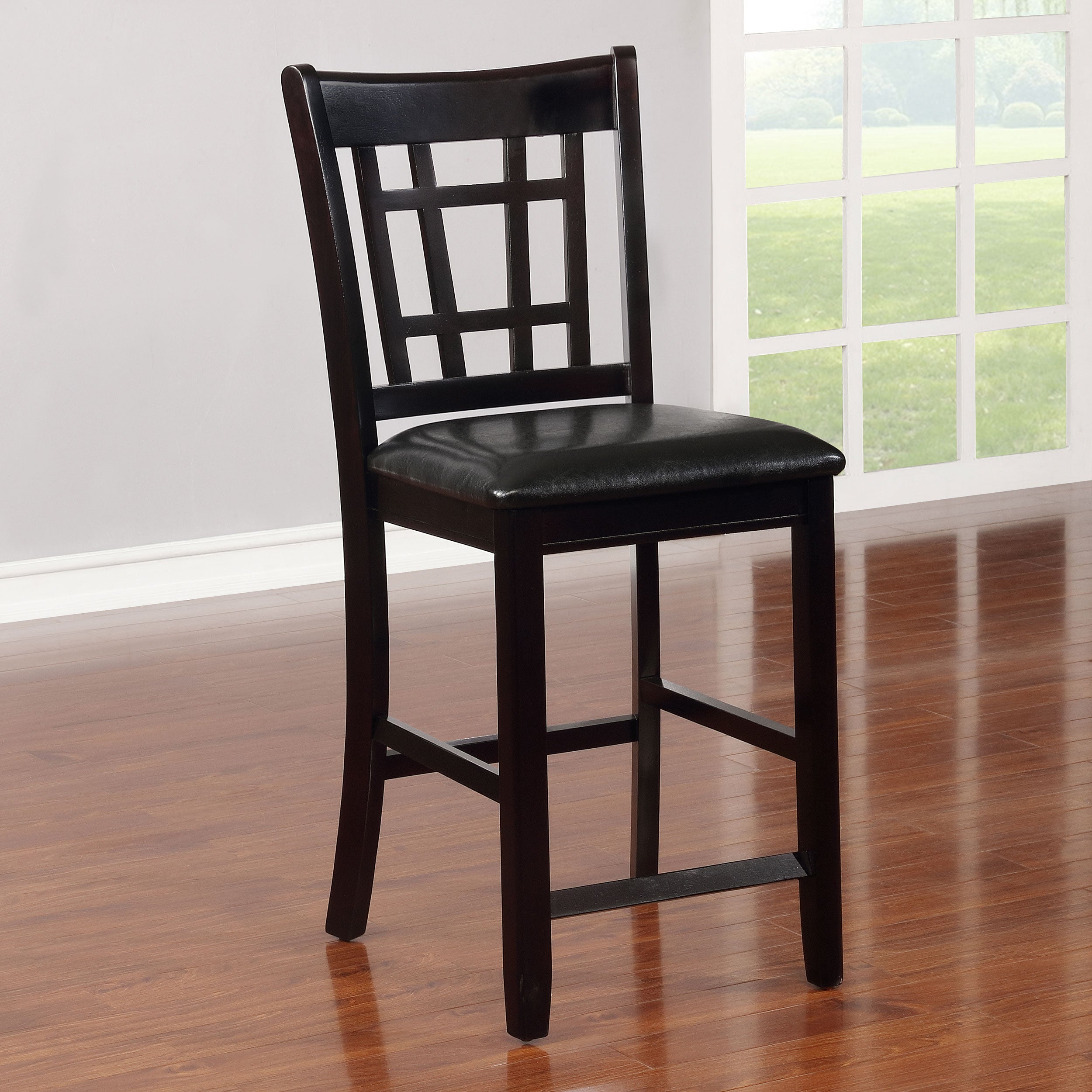 Lavon Wood Counter Height Dining Chair Black and Espresso (Set of 2)-CoasterEveryday