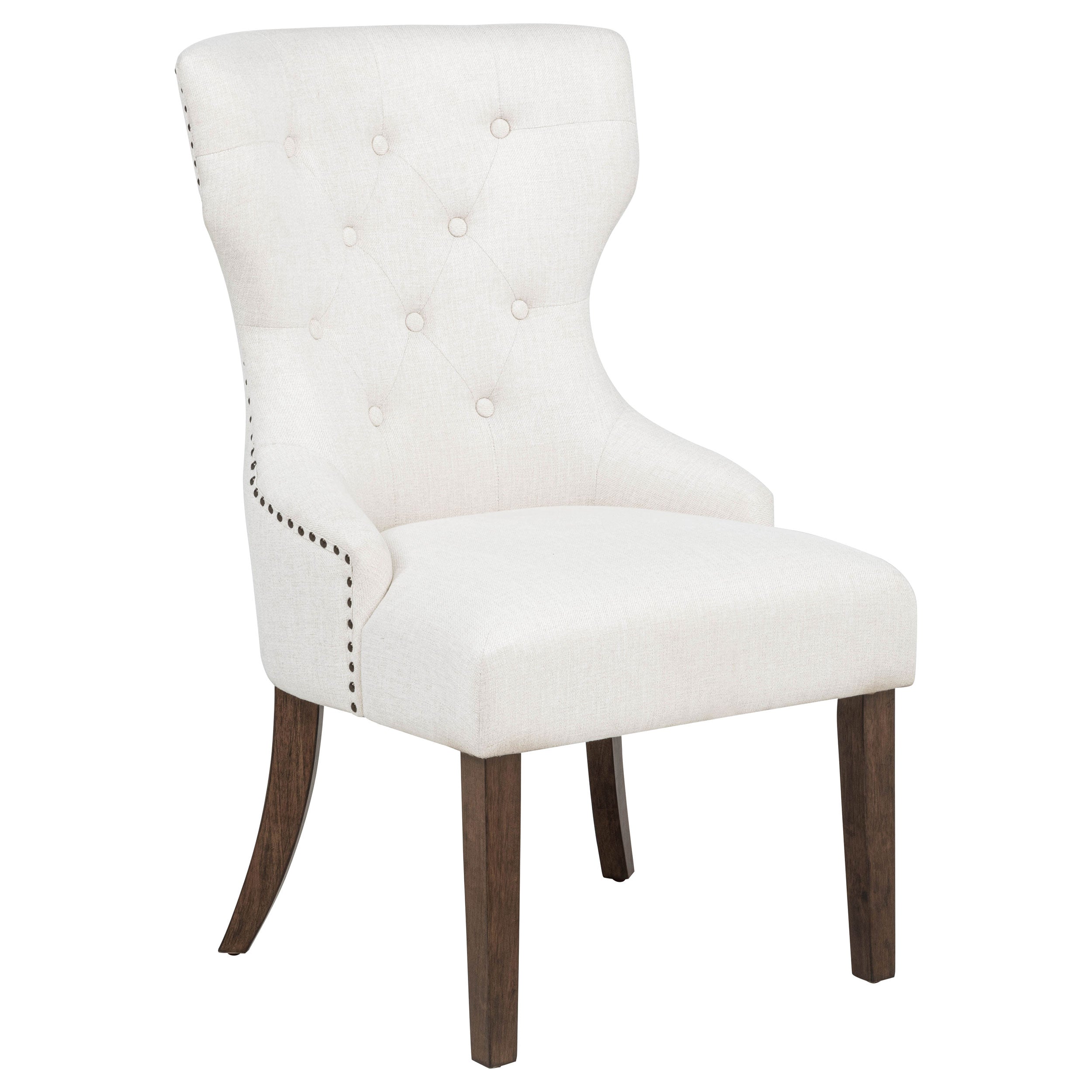 Baney Fabric Upholstered Dining Side Chair Cream and Dark Oak-