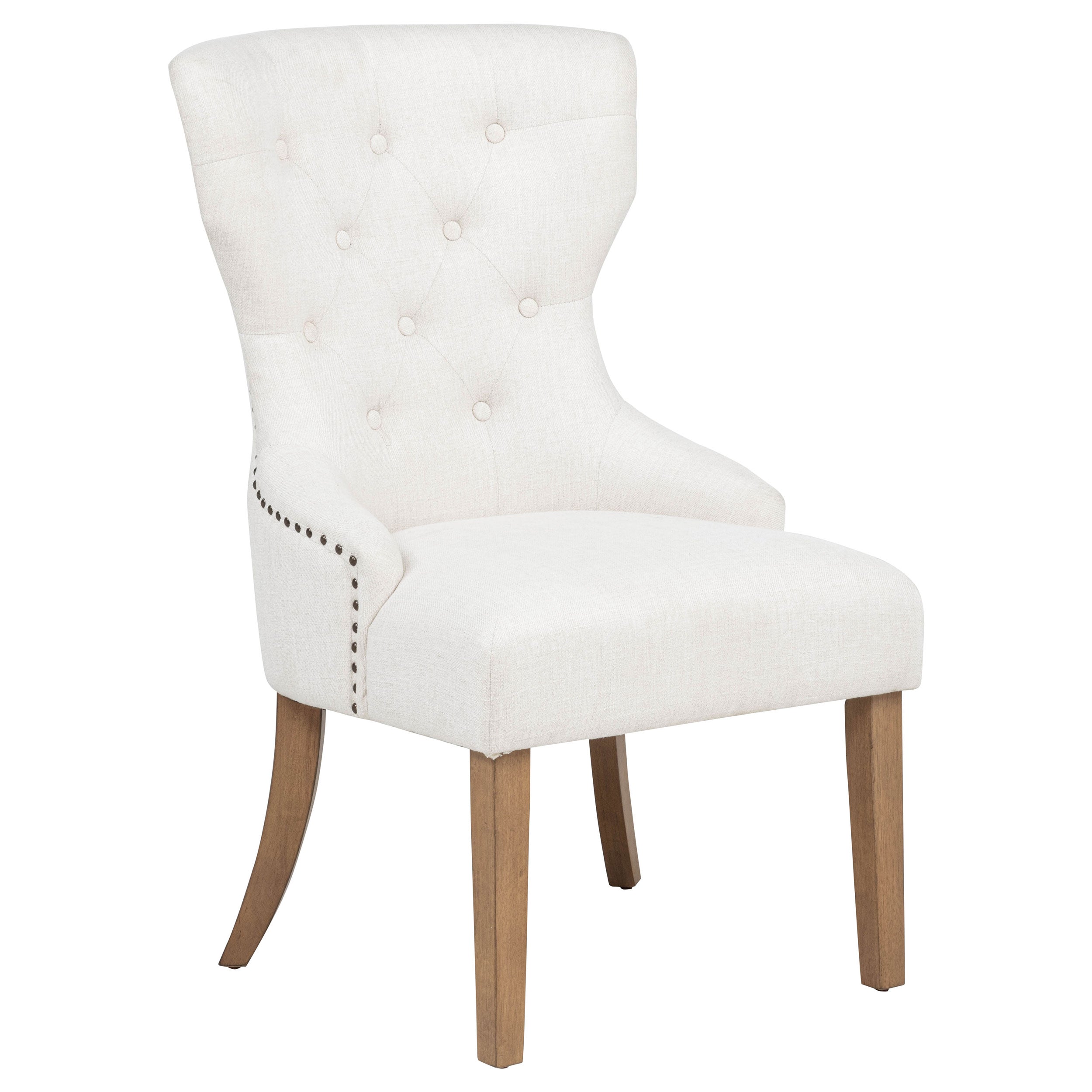 Baney Fabric Upholstered Dining Side Chair Beige and Rustic Grey-CoasterElevations