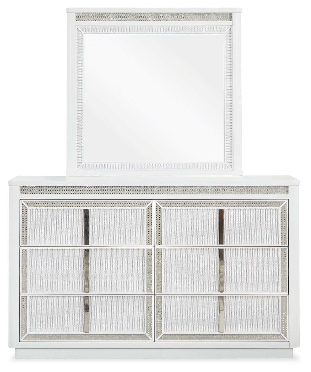 Chalanna - Dresser And Mirror - White - Best Buy Furniture