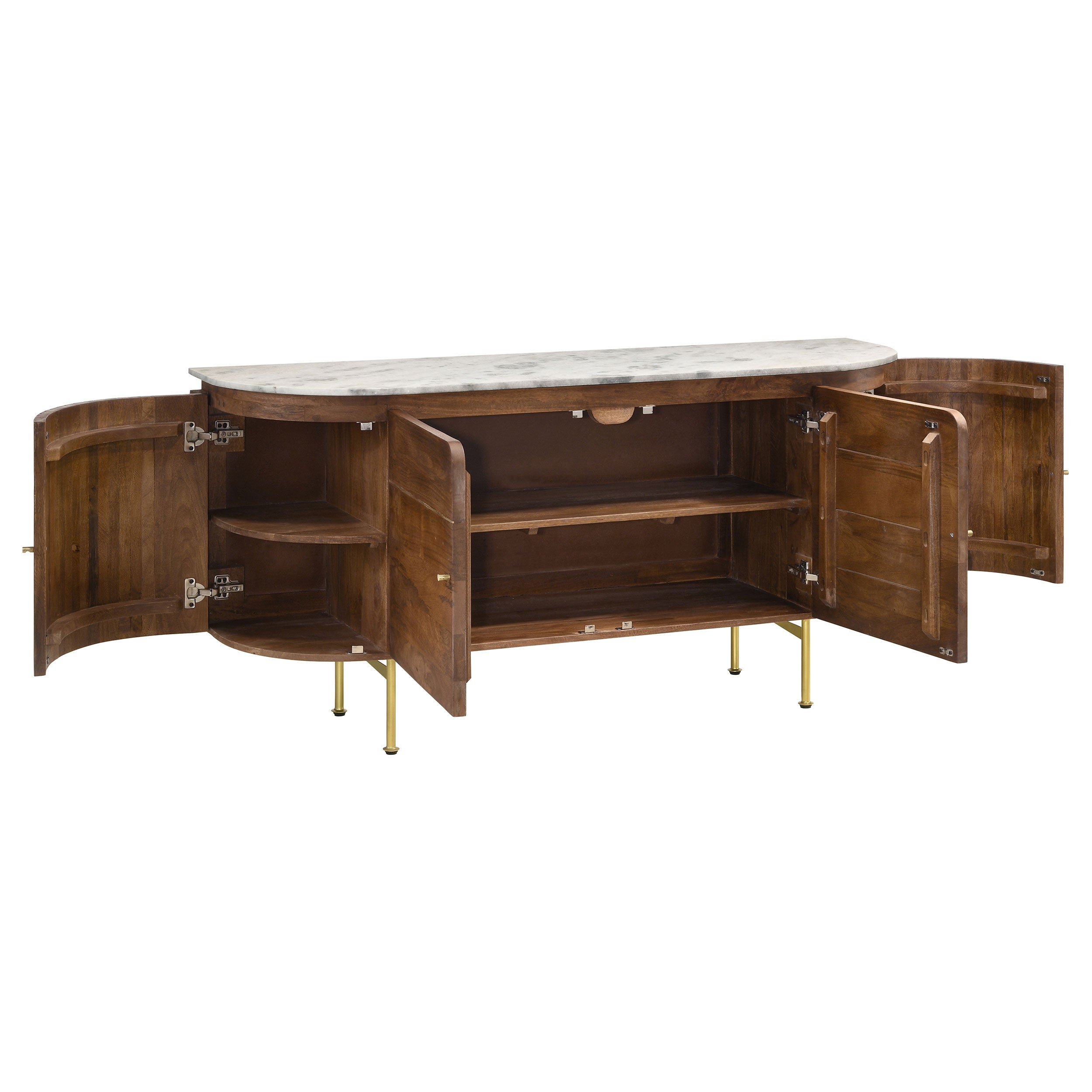 Ortega 4-door Marble Top Sideboard Buffet Cabinet Natural-CoasterElevations