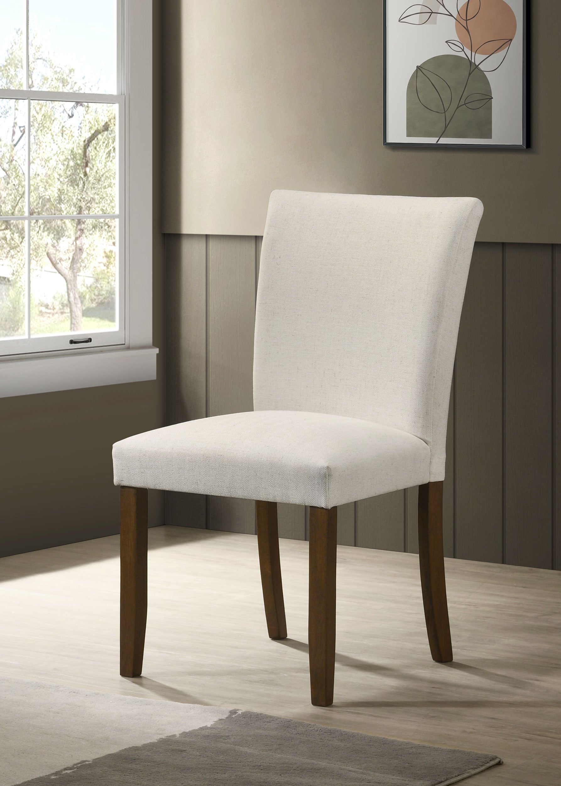 Paxton Upholstered Dining Side Chair Beige (Set of 2)-