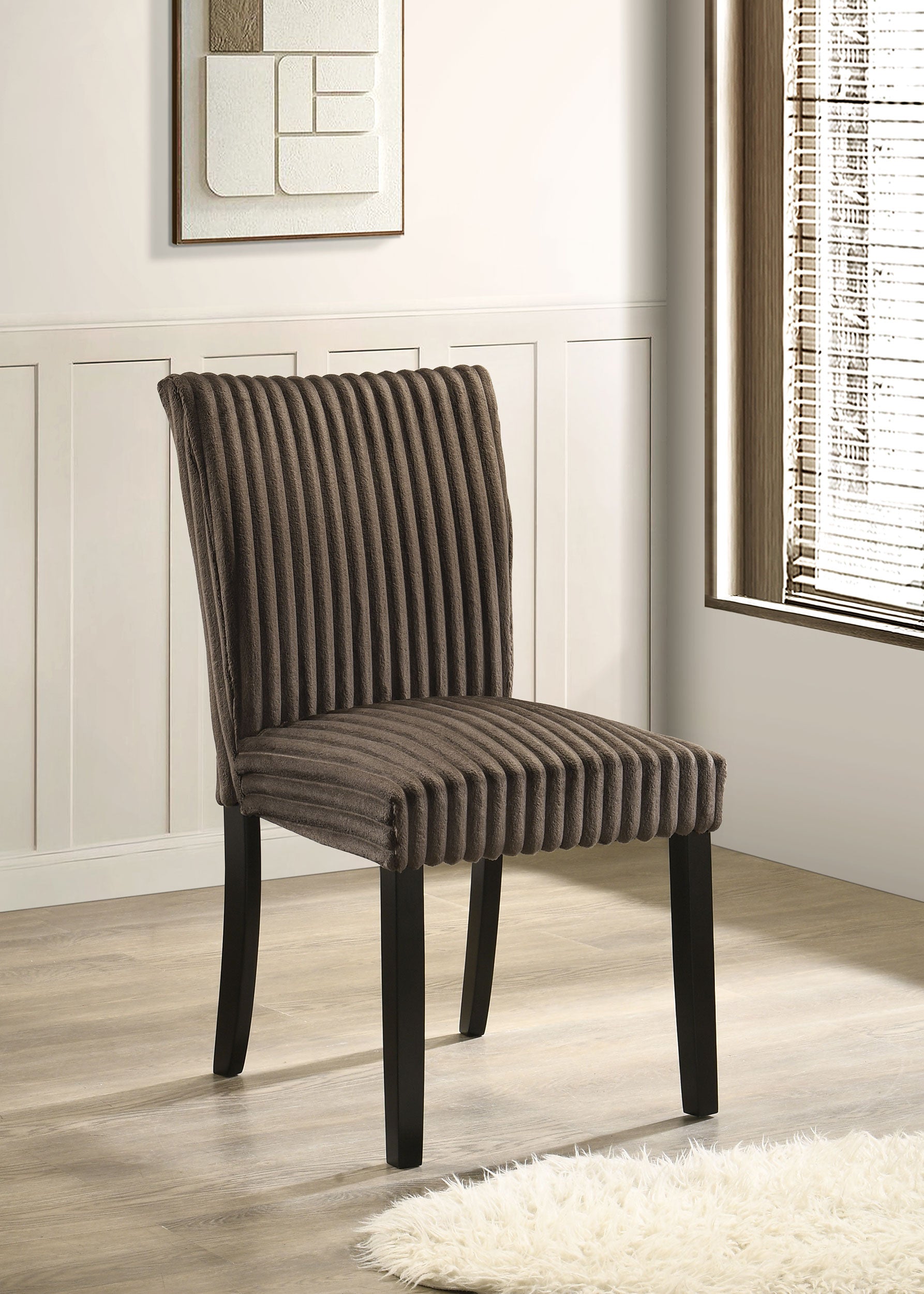 Dermott Upholstered Parson Dining Side Chair Chocolate (Set of 2)-