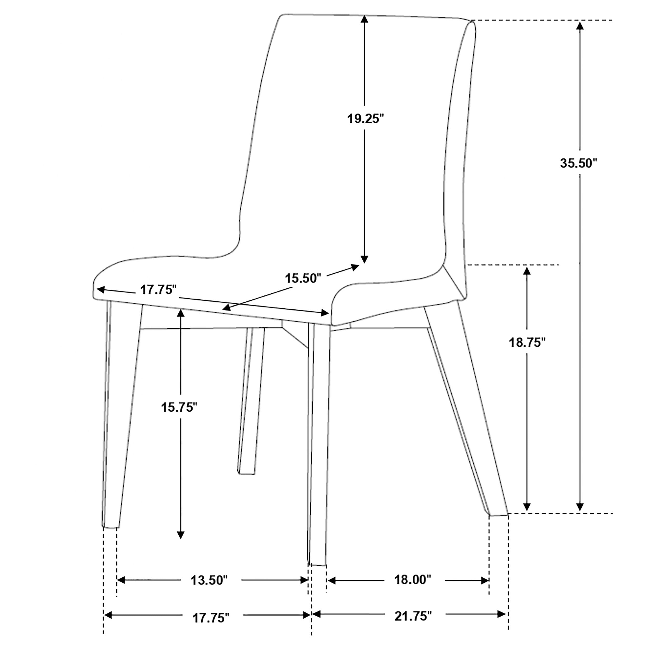 Redbridge Upholstered Dining Side Chair Walnut (Set of 2)-CoasterEveryday