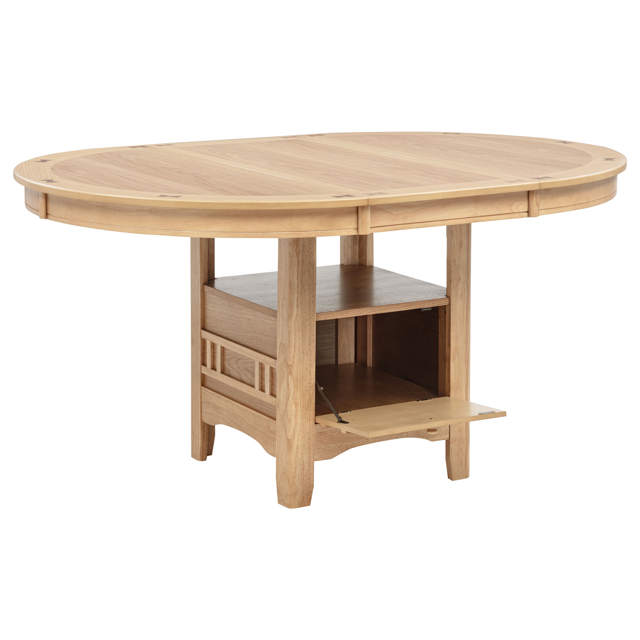 Lavon Oval 60-inch Wood Extension Leaf Dining Table Light Oak-