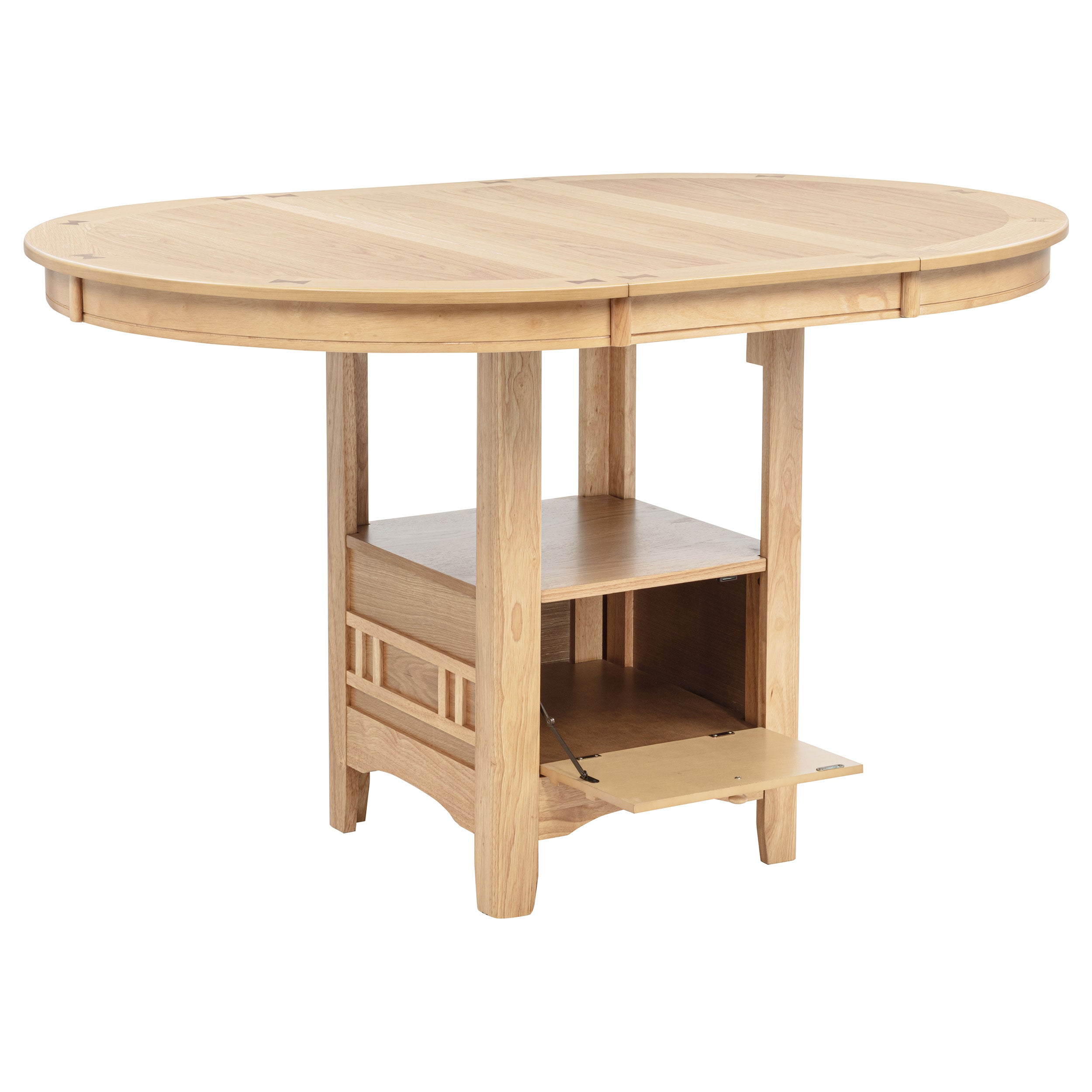 Lavon Oval 60-inch Counter Height Extension Dining Table Light Oak-