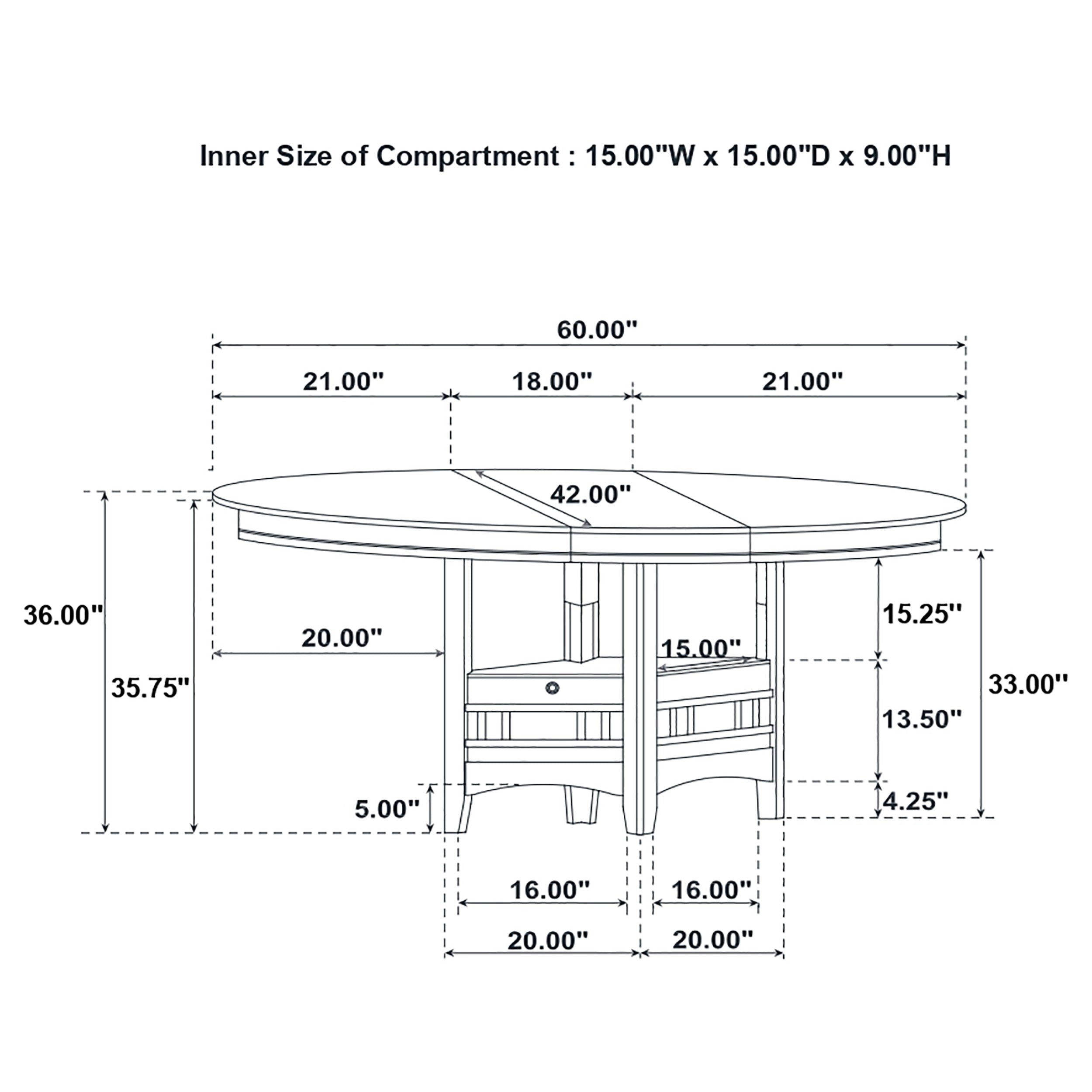 Lavon Oval 60-inch Counter Height Extension Dining Table Light Oak-