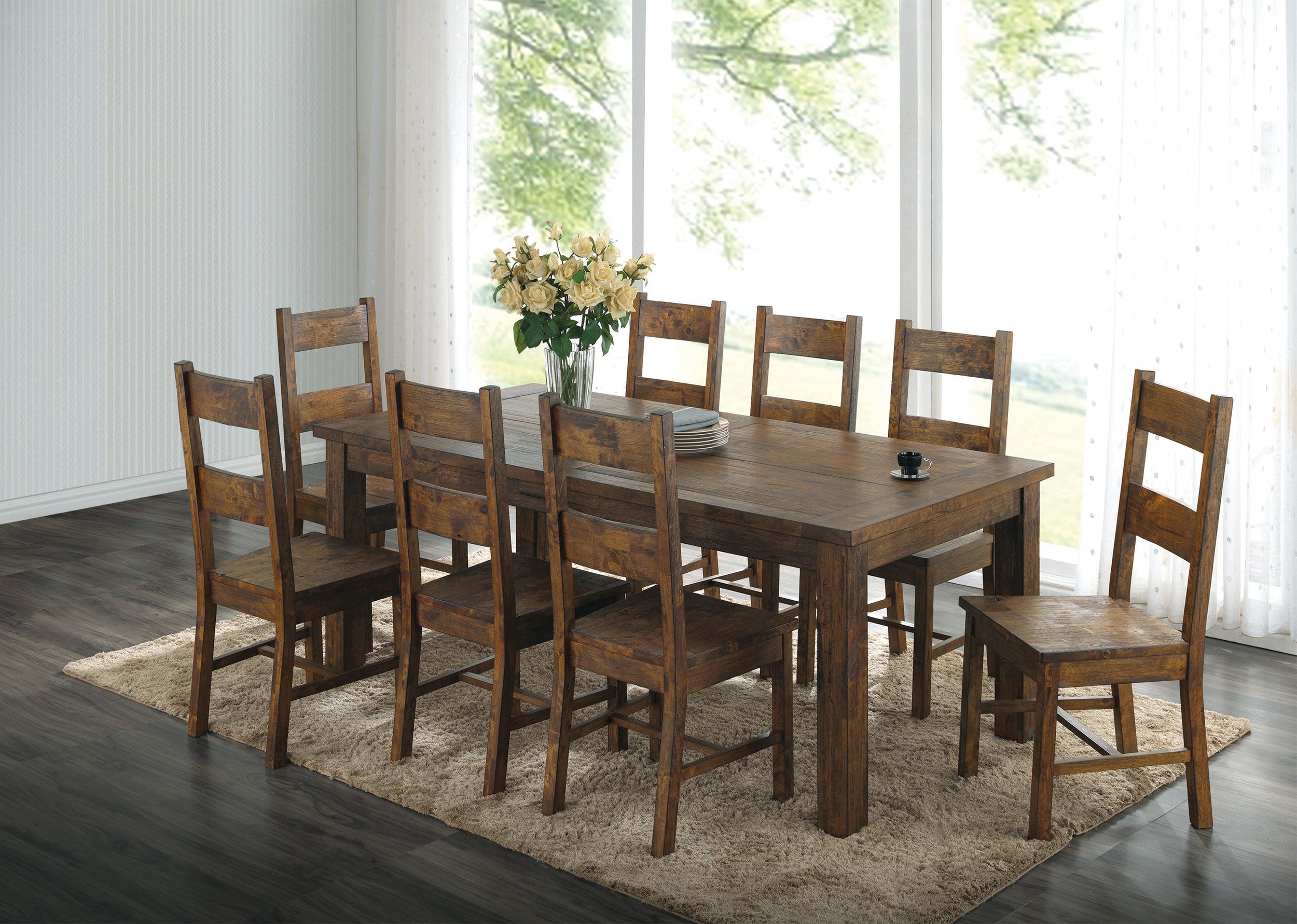Coleman Dining Side Chair Rustic Golden Brown (Set of 2)-CoasterEveryday