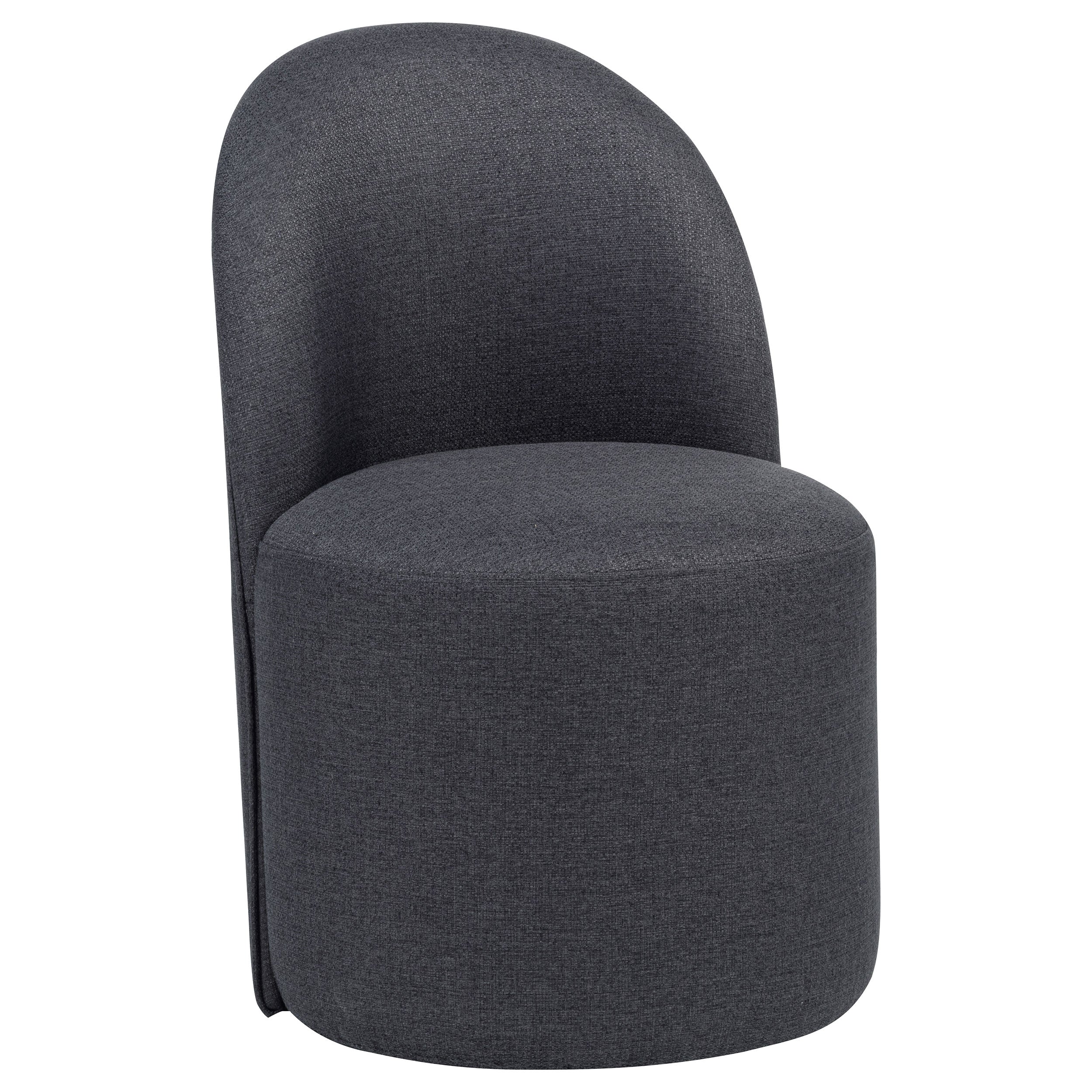 Aubrey Upholstered Barrel Dining Side Chair Charcoal (Set of 2)-
