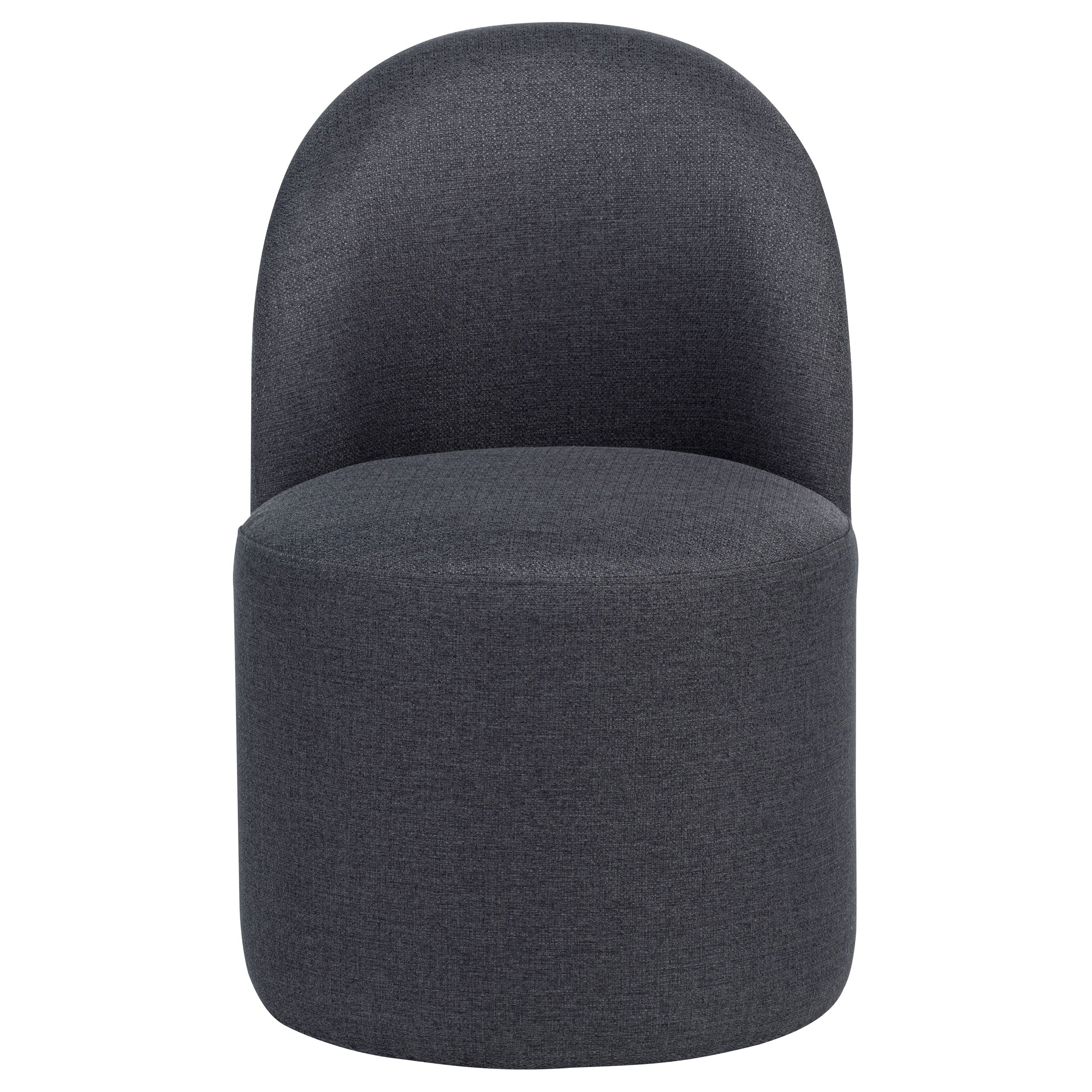 Aubrey Upholstered Barrel Dining Side Chair Charcoal (Set of 2)-