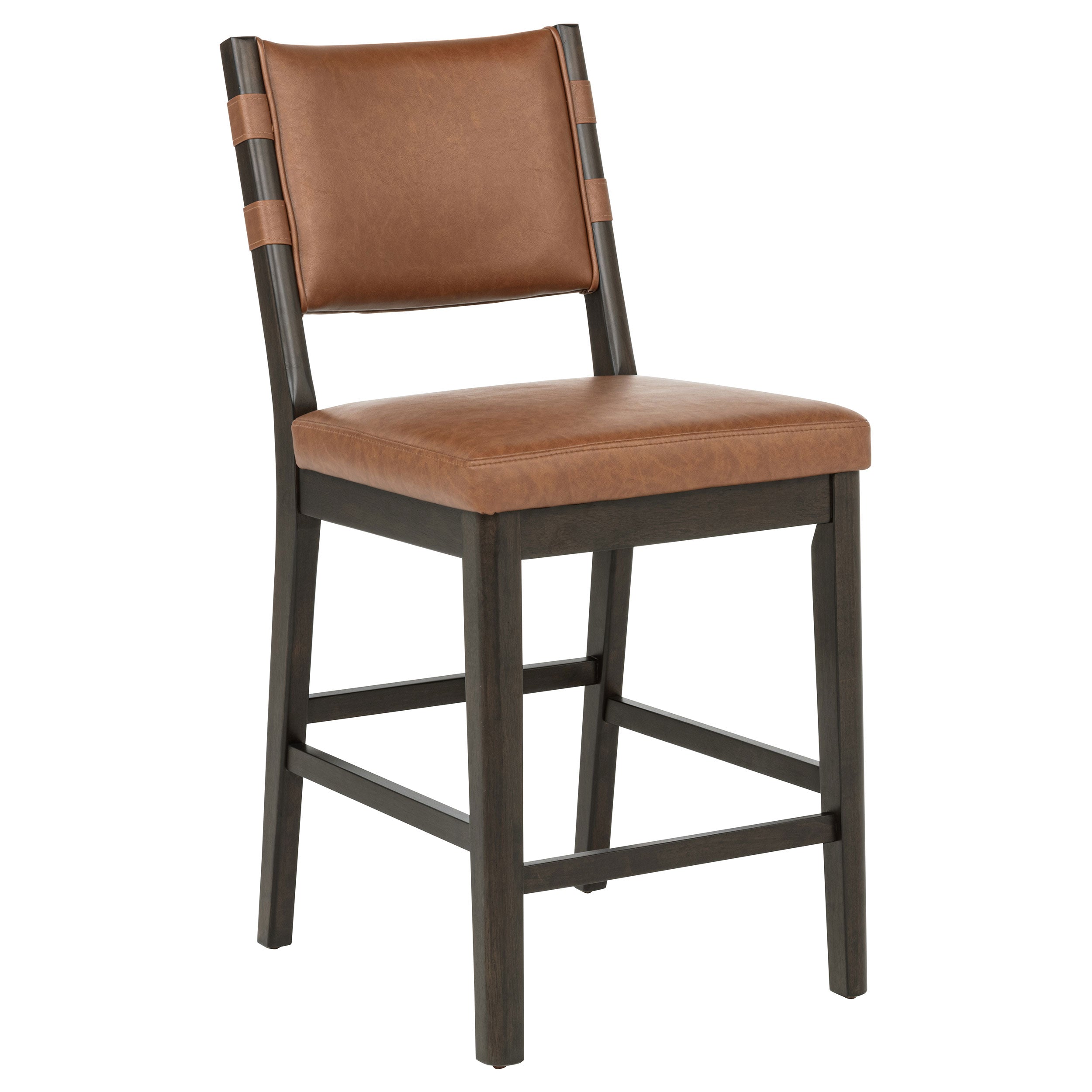 Tegan Faux Leather Upholstered Counter Height Chair Cognac (Set of 2)-