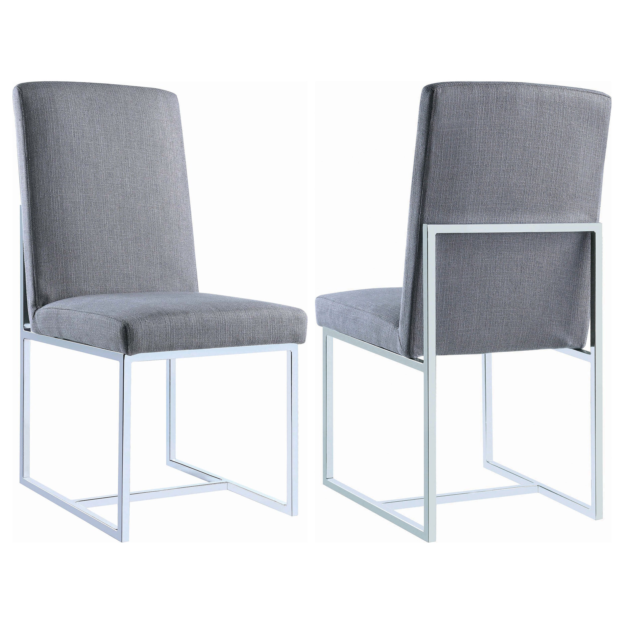 Mackinnon Upholstered Dining Side Chair Grey (Set of 2)-CoasterElevations