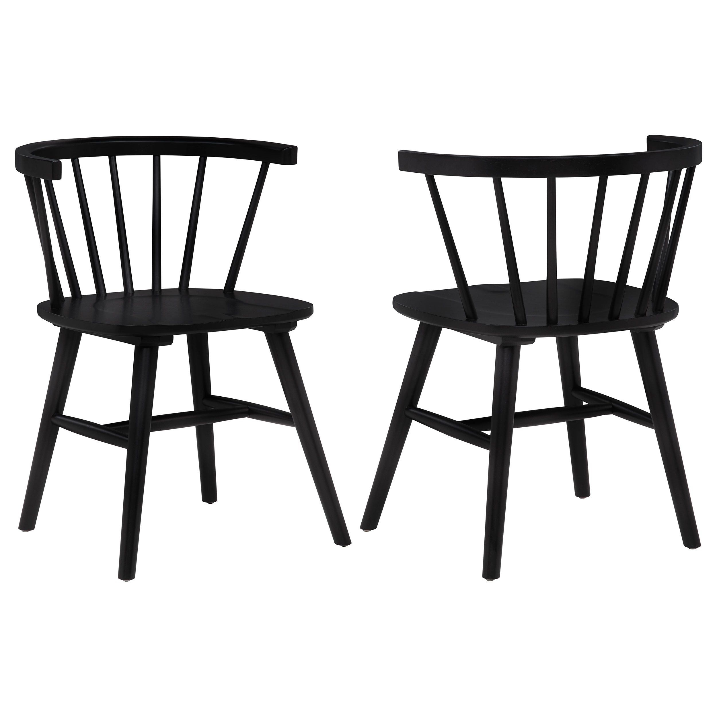 Jeffries Windsor Wood Dining Side Chair Black (Set of 2)-