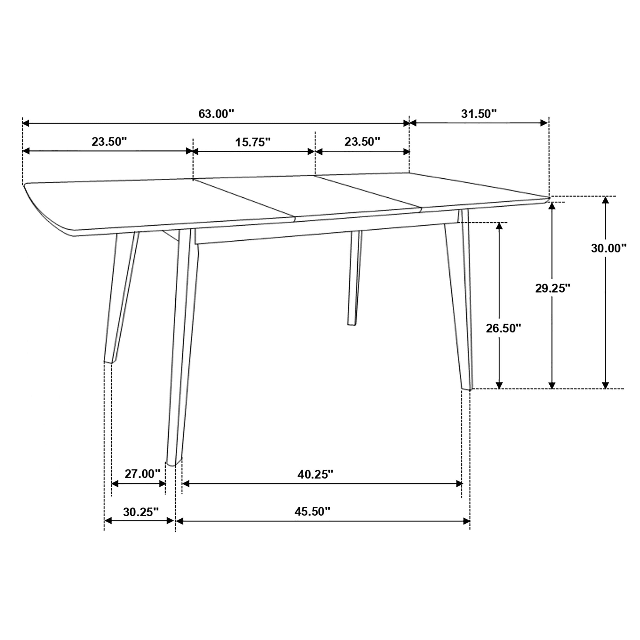 Alfredo 63-inch Extension Leaf Dining Table Natural Walnut-CoasterEveryday