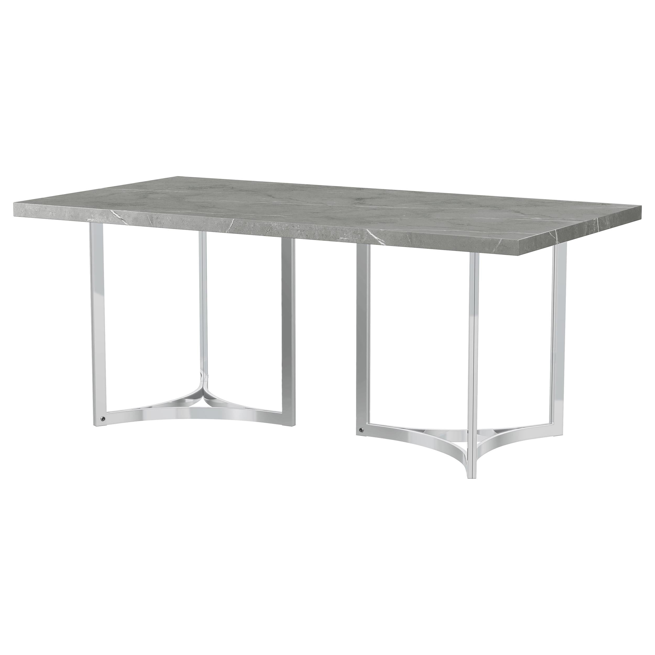 Sterling 72-inch Rectangular Dining Table Grey Faux Marble-