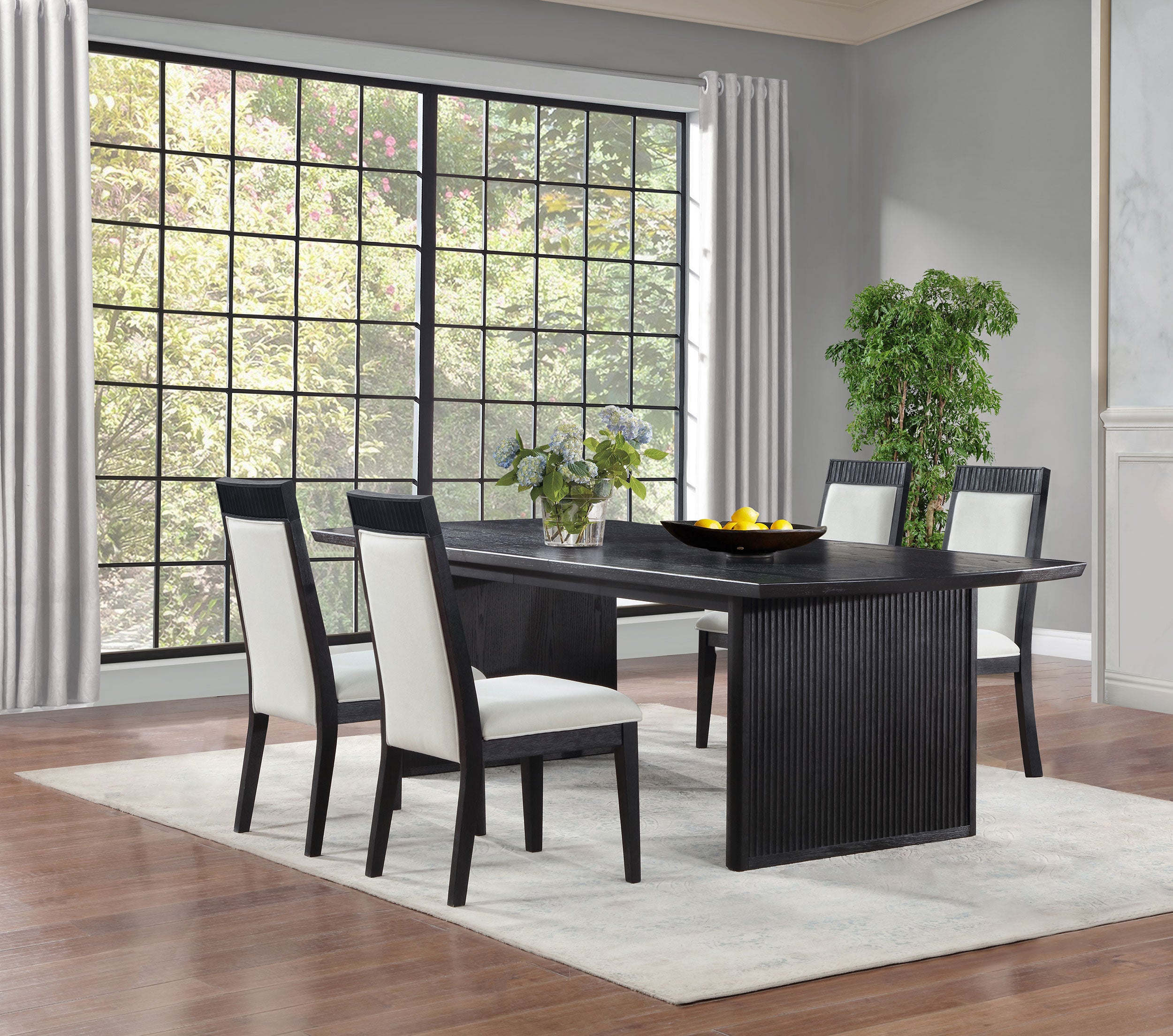 Brookmead 5-piece Extension Leaf Dining Table Set Black-Coaster