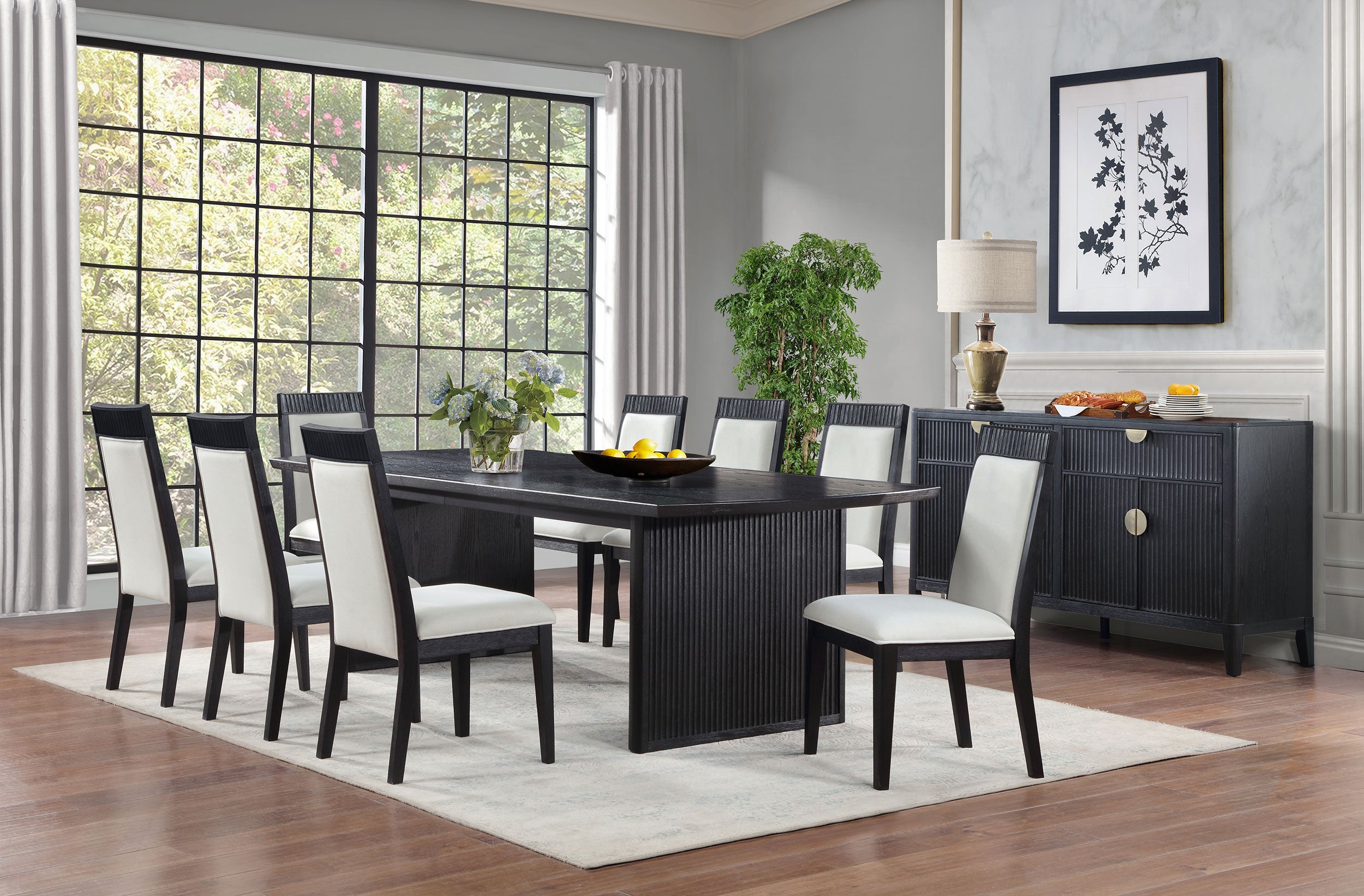 Brookmead 5-piece Extension Leaf Dining Table Set Black-Coaster