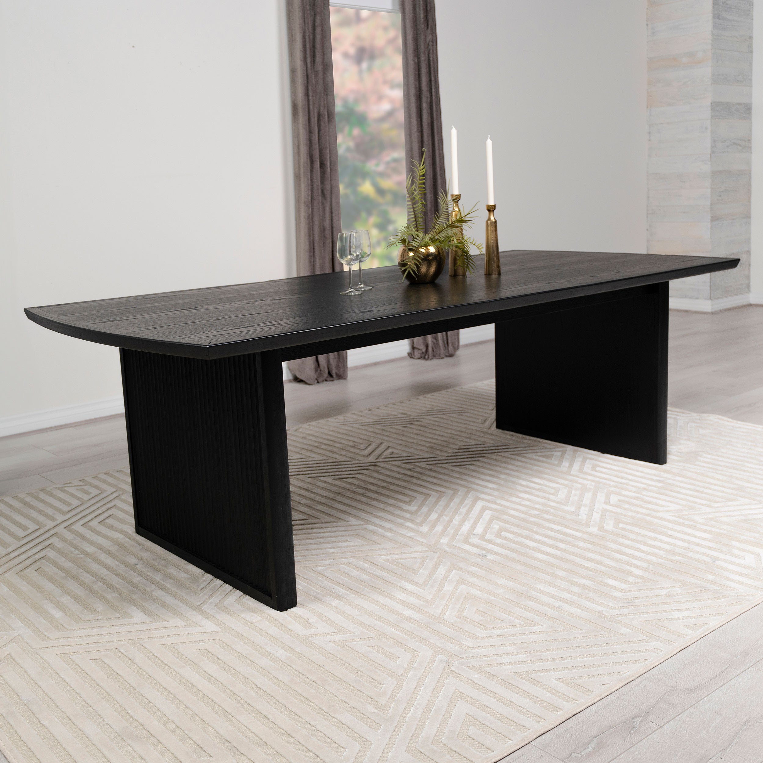 Brookmead 100-inch Extension Leaf Dining Table Black-CoasterEssence