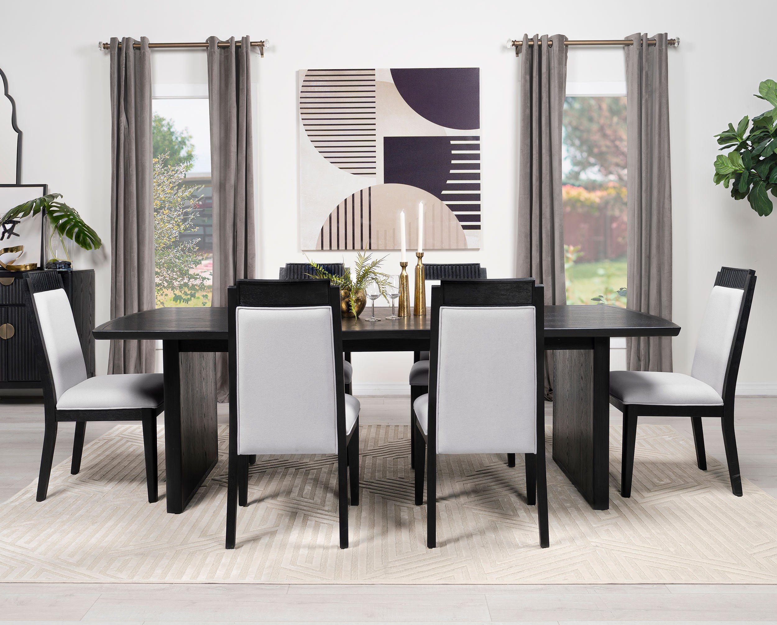 Brookmead 100-inch Extension Leaf Dining Table Black-CoasterEssence