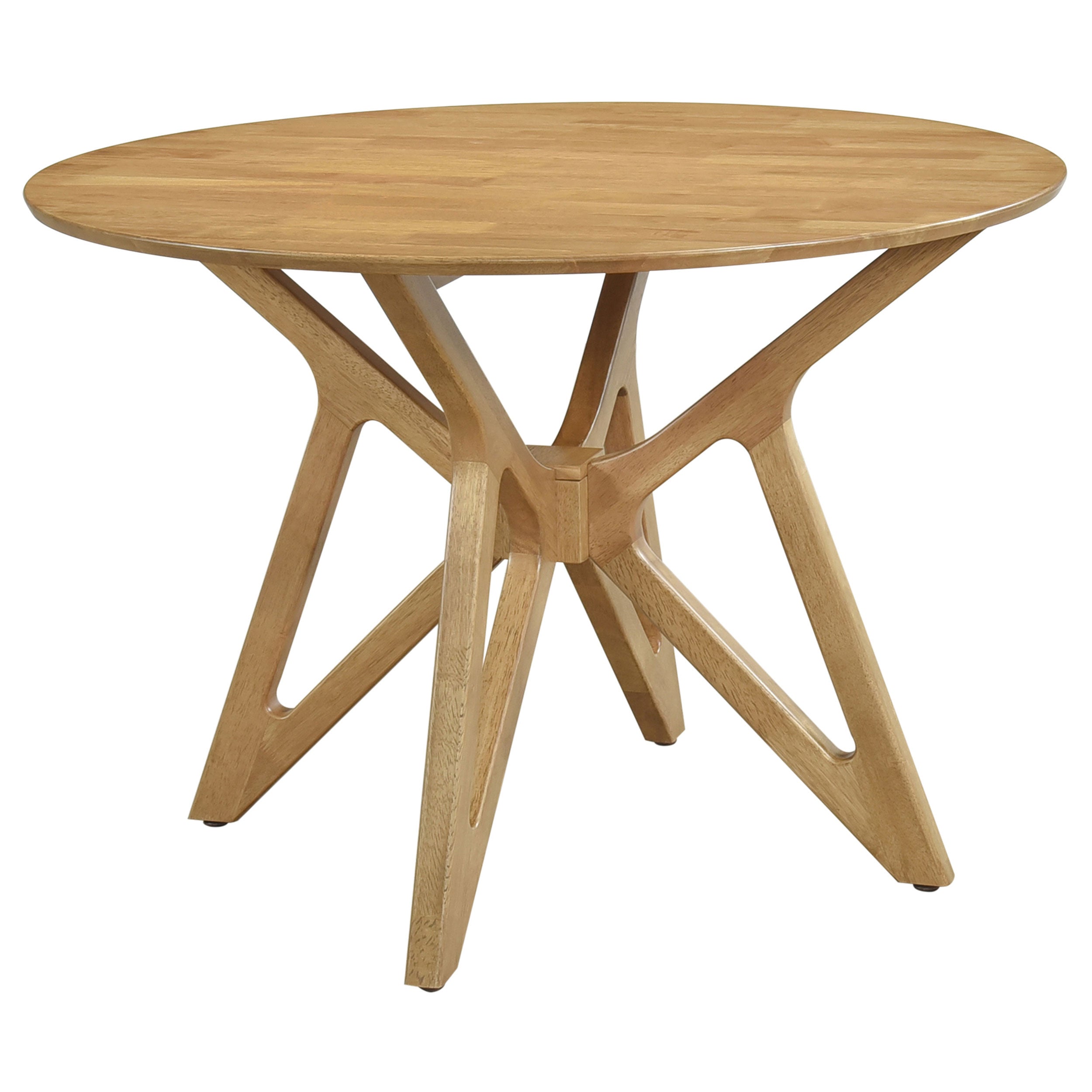 Elowen Round 42-inch Solid Wood Dining Table Light Walnut-CoasterEveryday