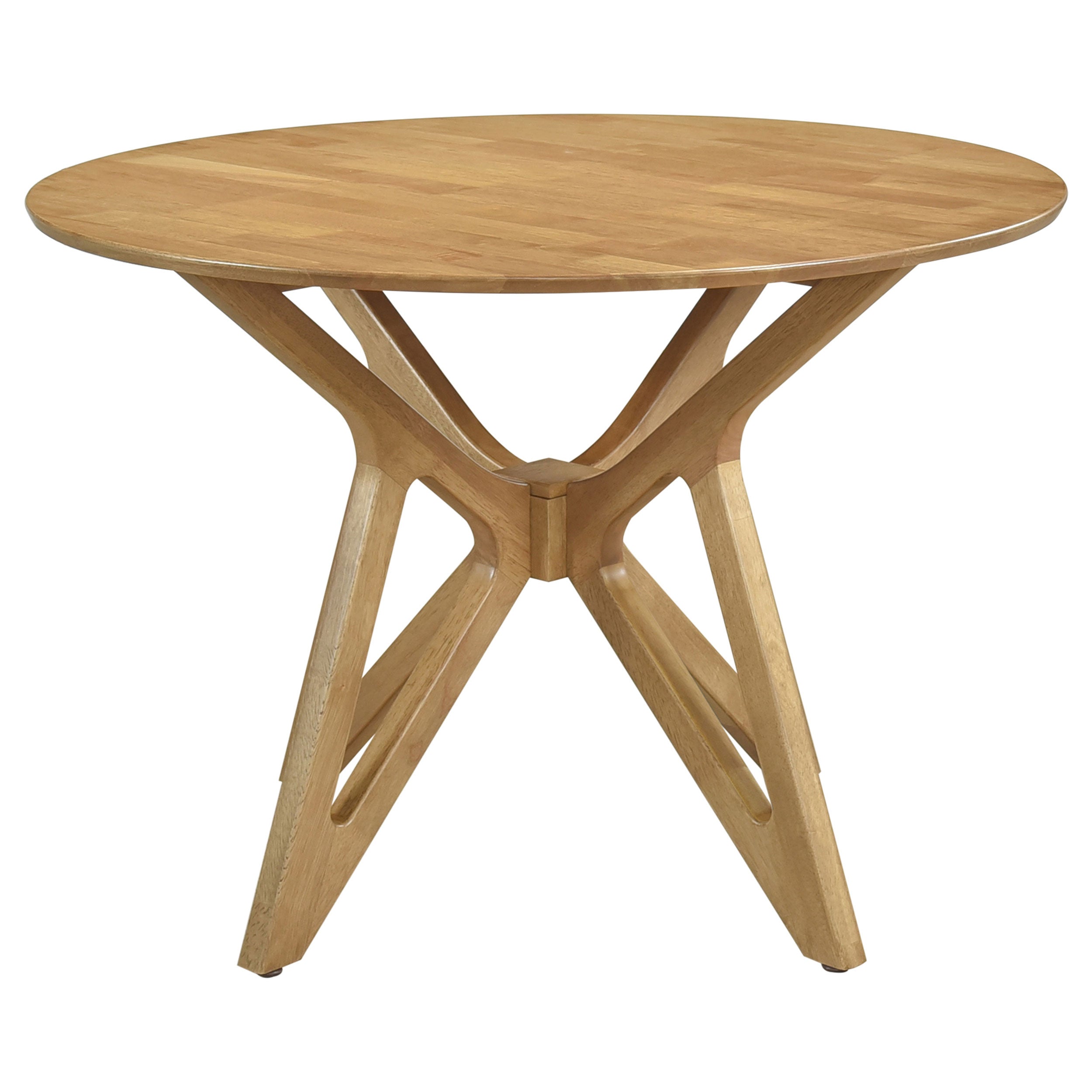 Elowen Round 42-inch Solid Wood Dining Table Light Walnut-CoasterEveryday
