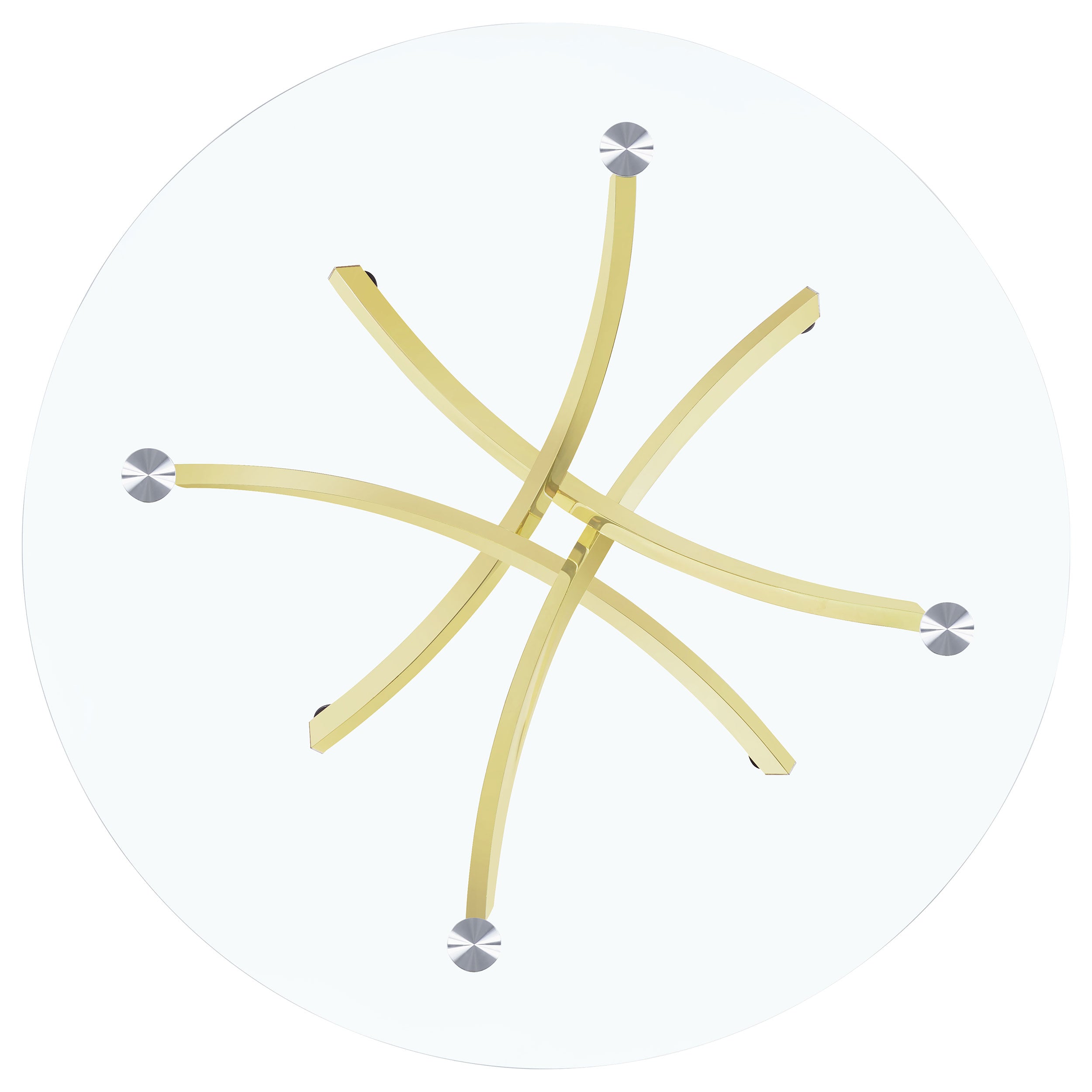 Beckham Round 46-inch Glass Top Dining Table Brass-CoasterEveryday
