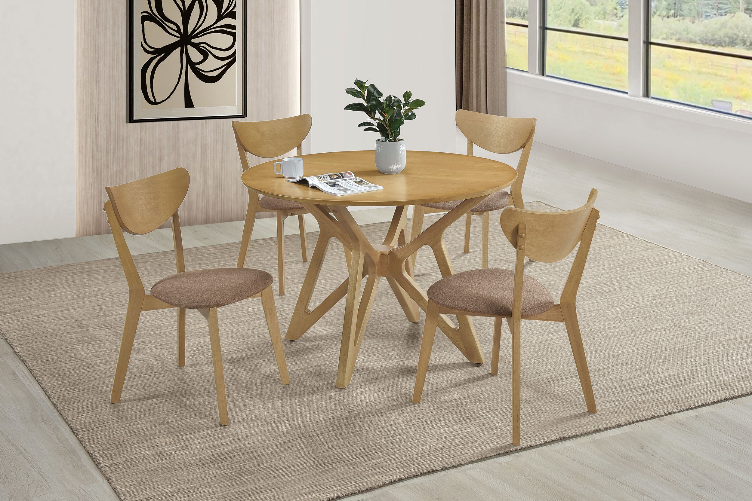 Elowen Wood Dining Side Chair Light Walnut (Set of 2)-