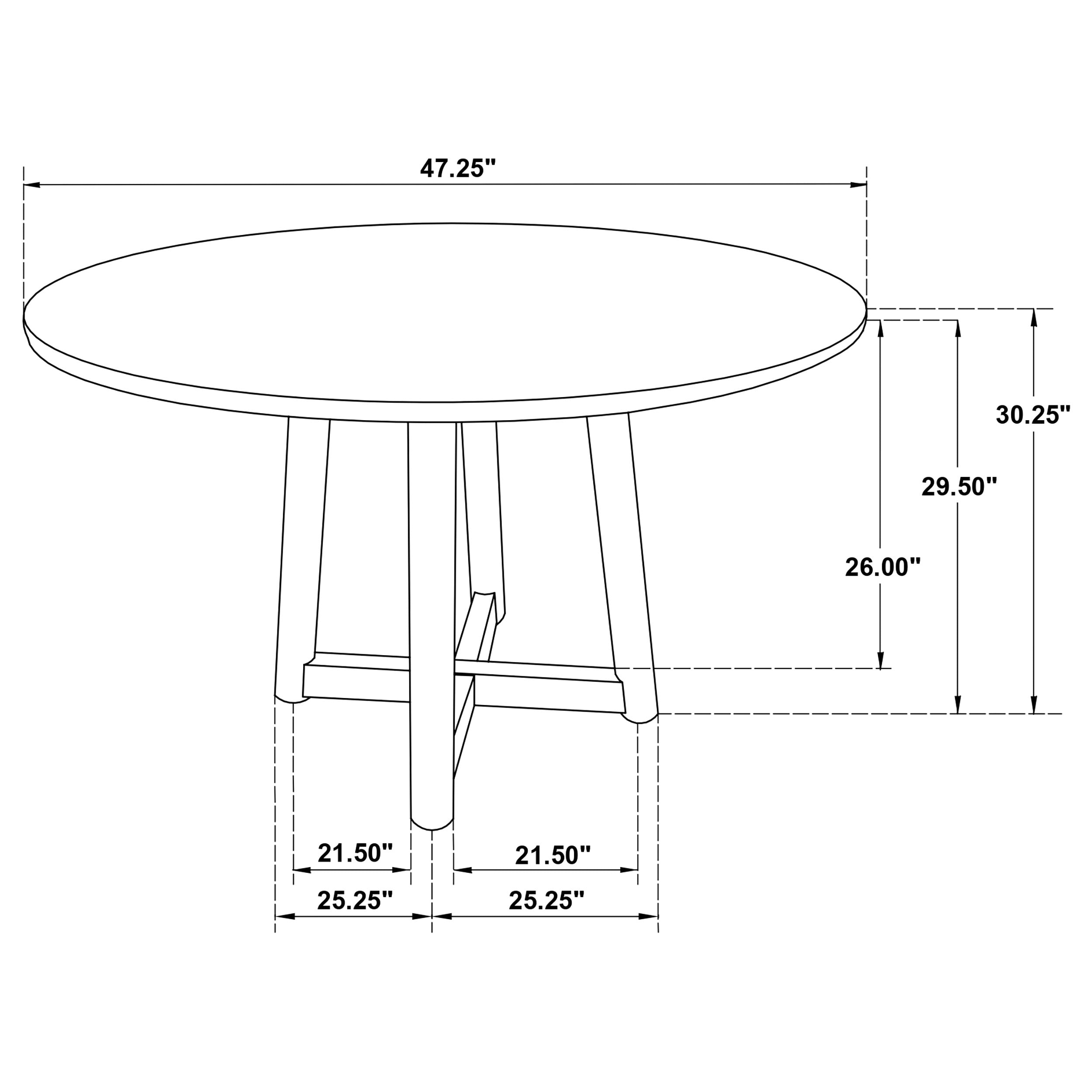 Dinah Round 47-inch Solid Wood Dining Table Walnut-CoasterEveryday