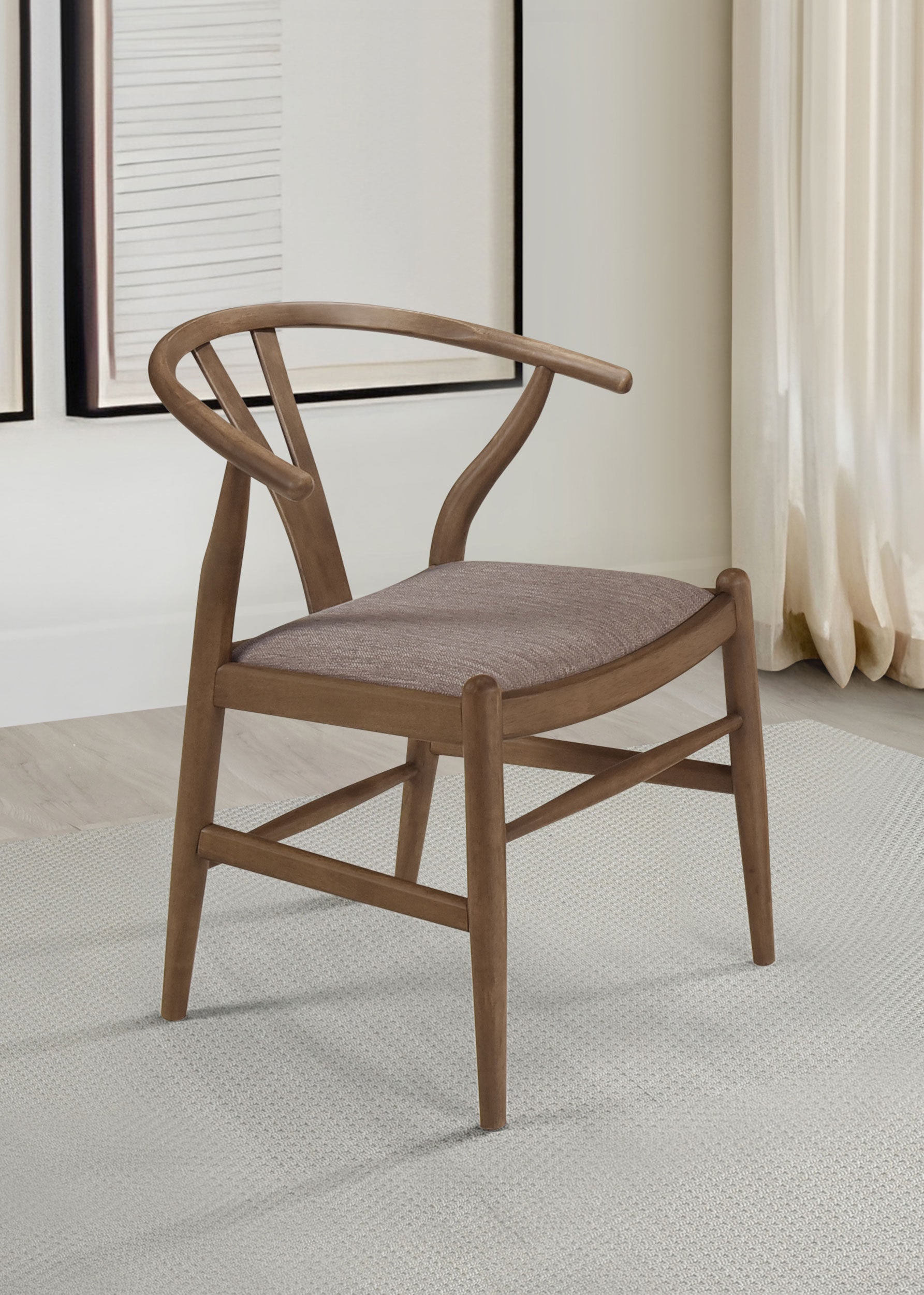 Dinah Wood Wishbone Dining Side Chair Walnut (Set of 2)-