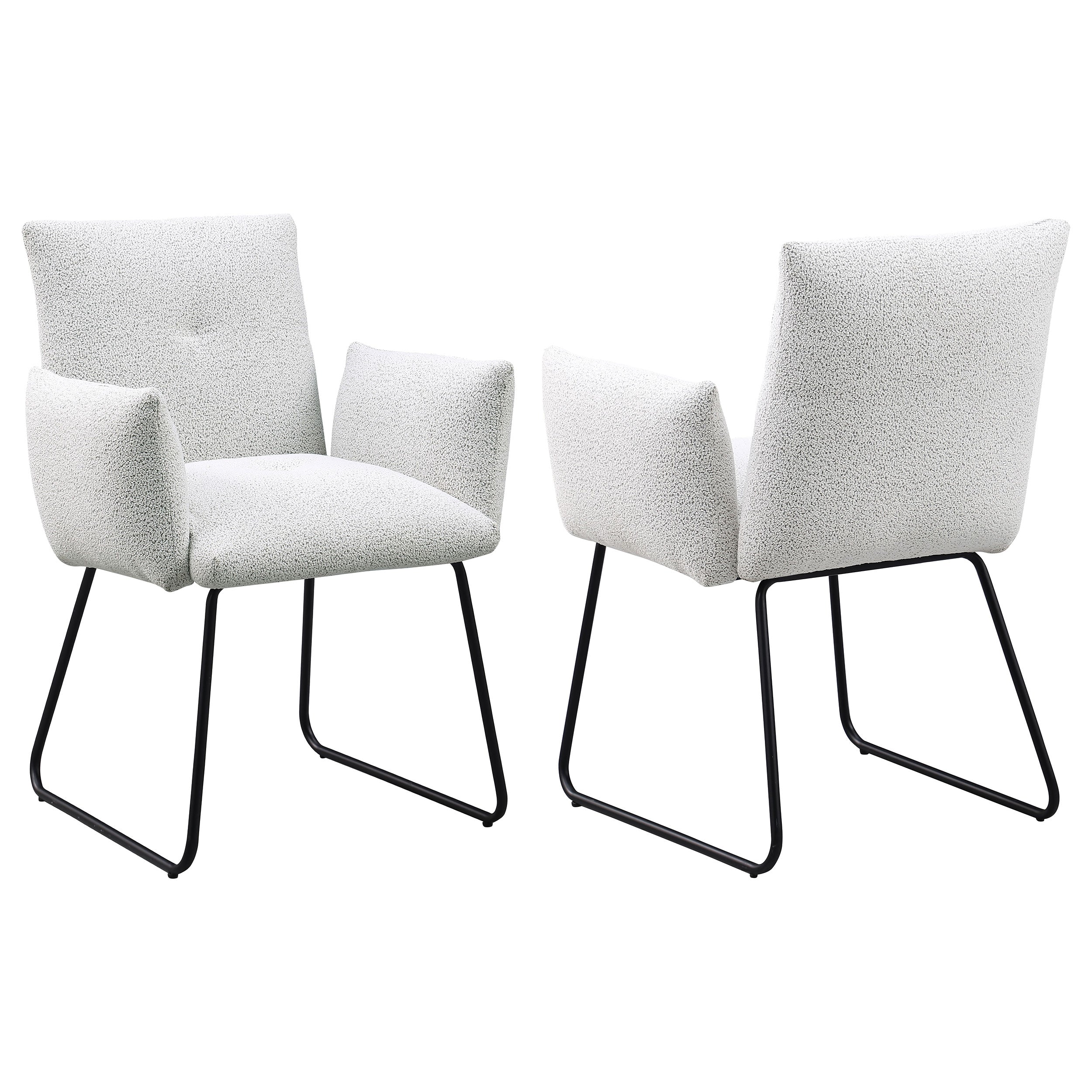 Ackland Upholstered Dining Arm Chair Light Grey (Set of 2)-