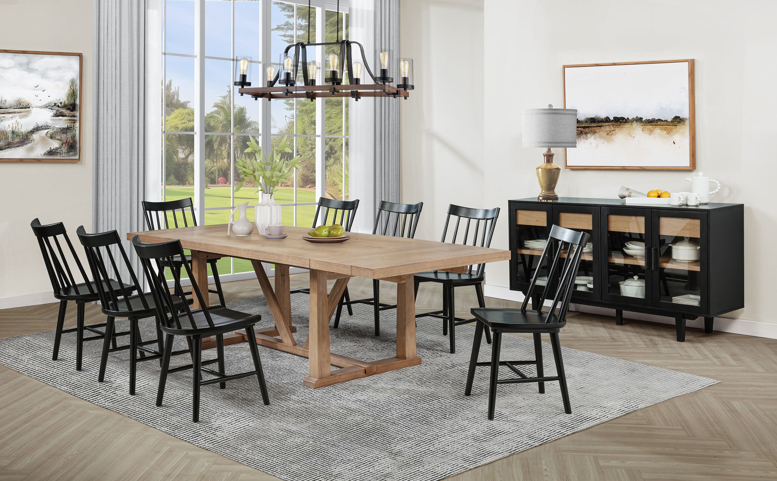 Middleton 106-inch Extension Leaf Dining Table Natural Brown-