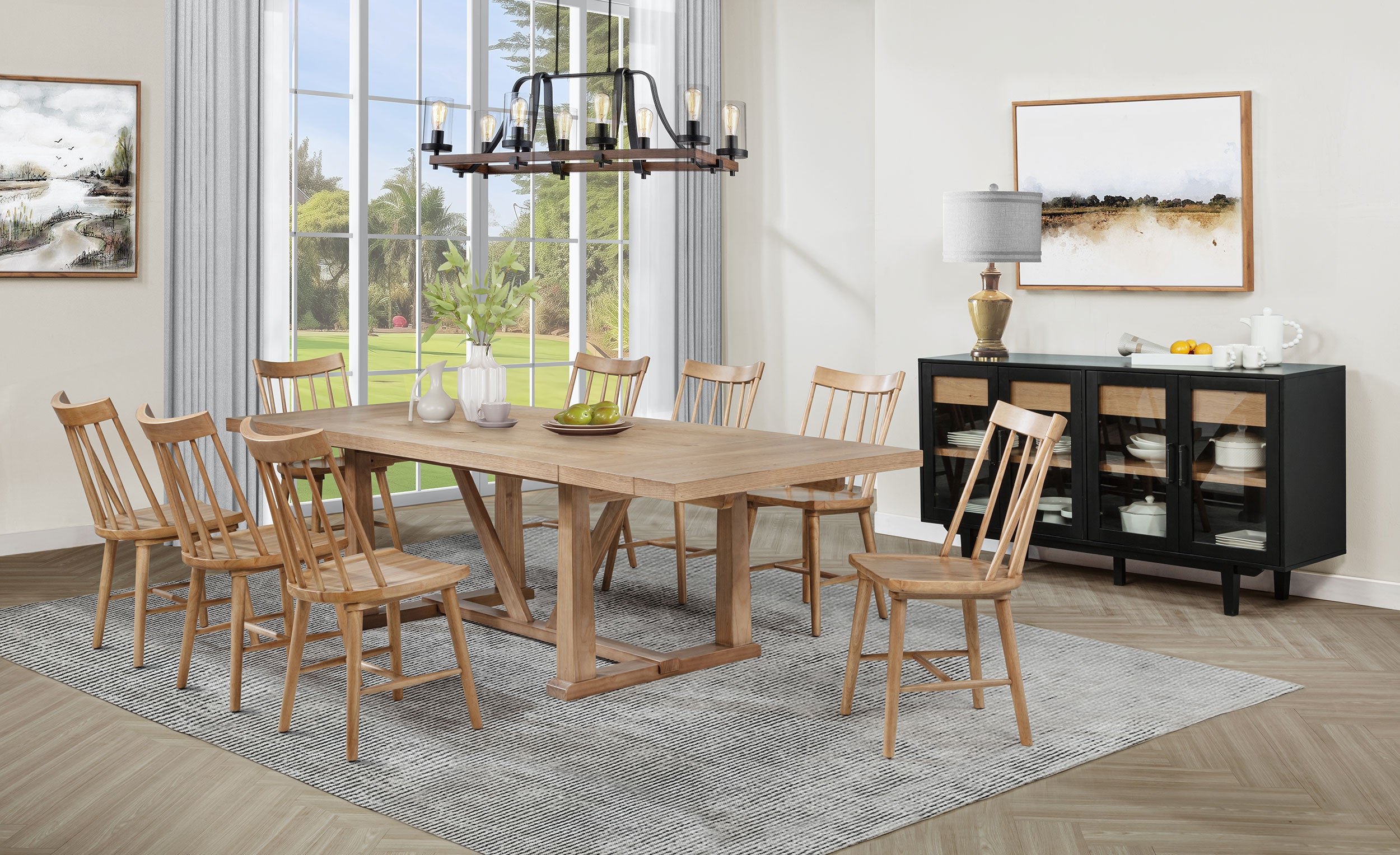 Middleton 106-inch Extension Leaf Dining Table Natural Brown-