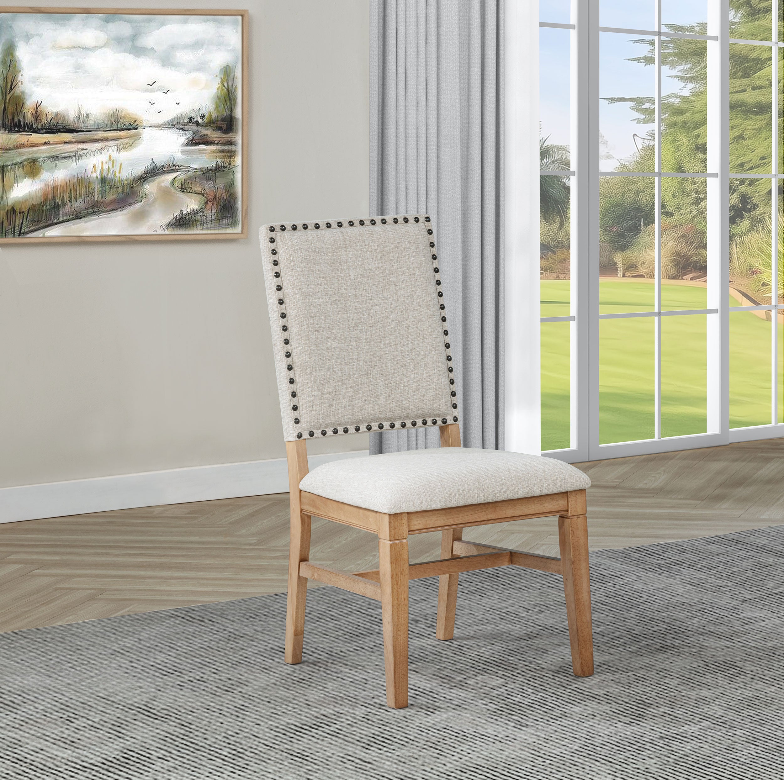 Middleton Upholstered Dining Side Chair Beige (Set of 2)-