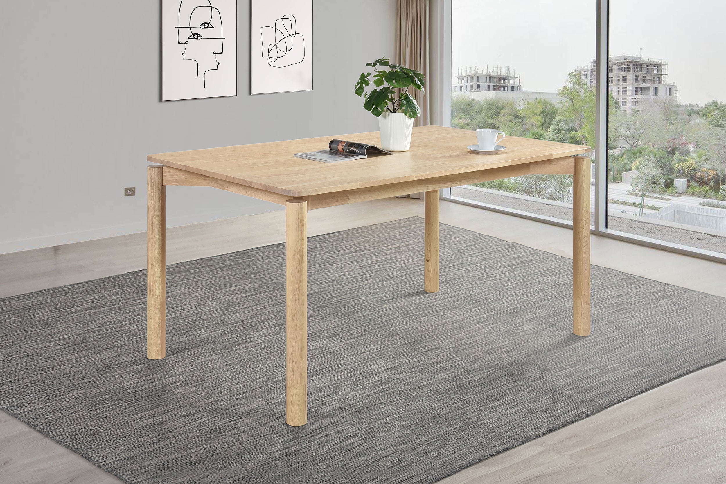 Parkridge 59-inch Rectangular Dining Table White Washed-