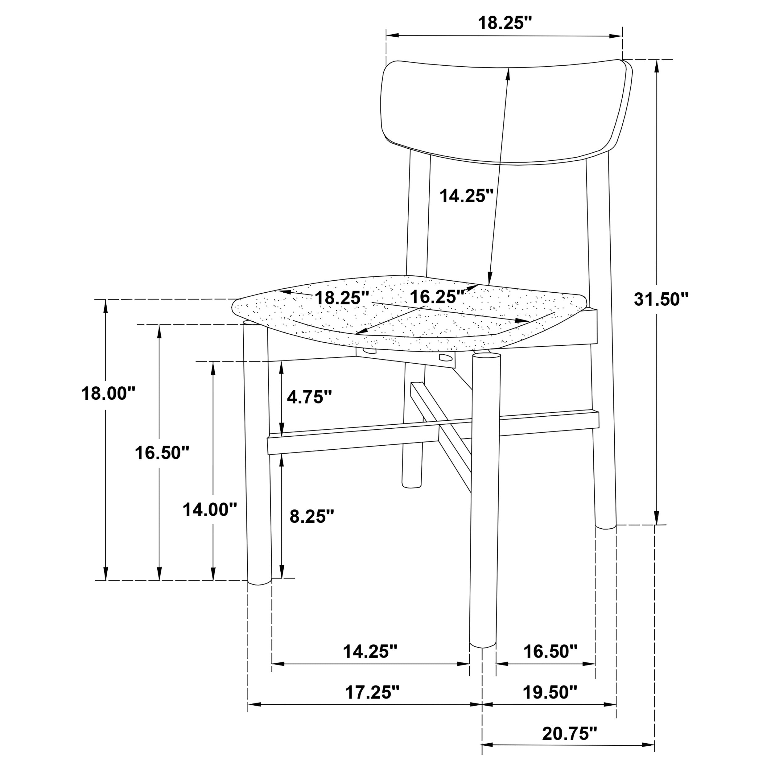 Parkridge Dining Side Chair Natural Walnut (Set of 2)-