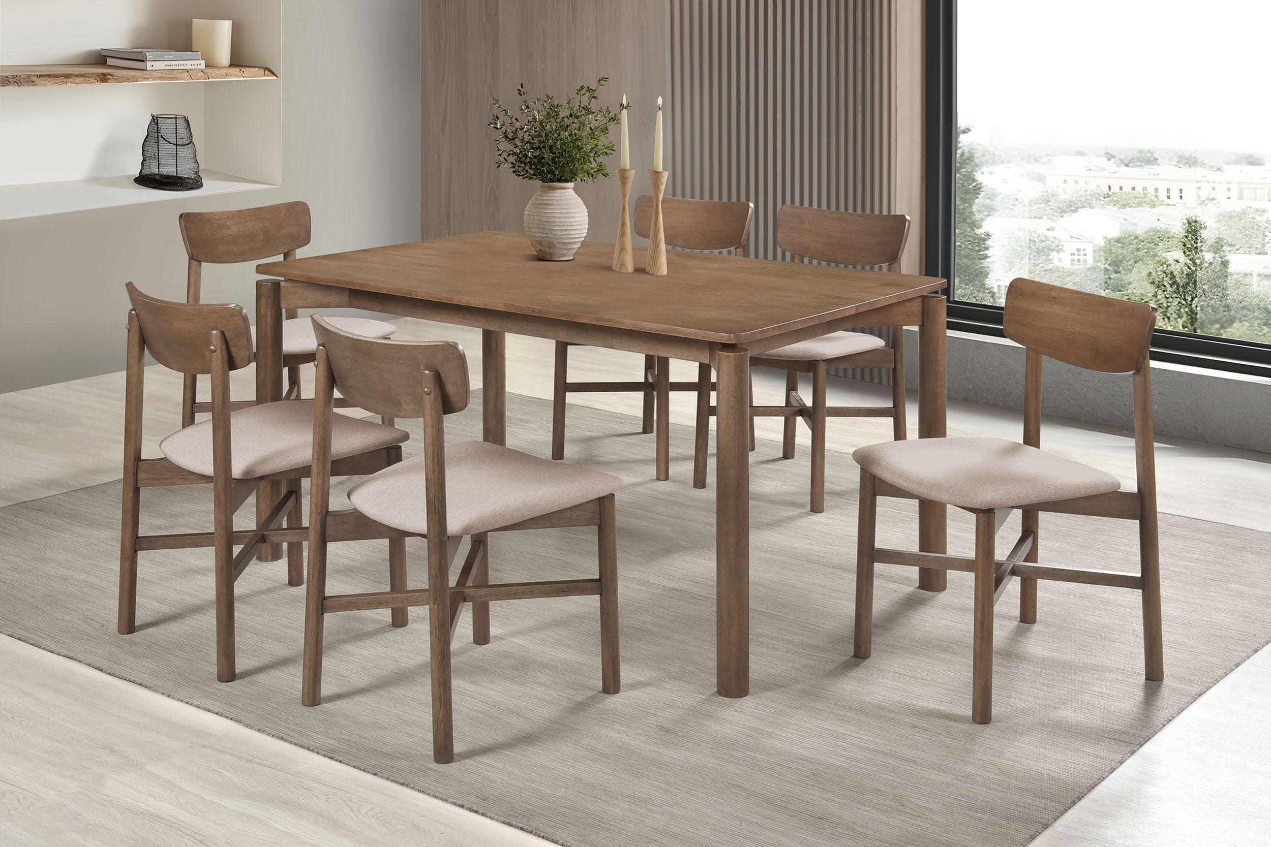 Parkridge Dining Side Chair Natural Walnut (Set of 2)-