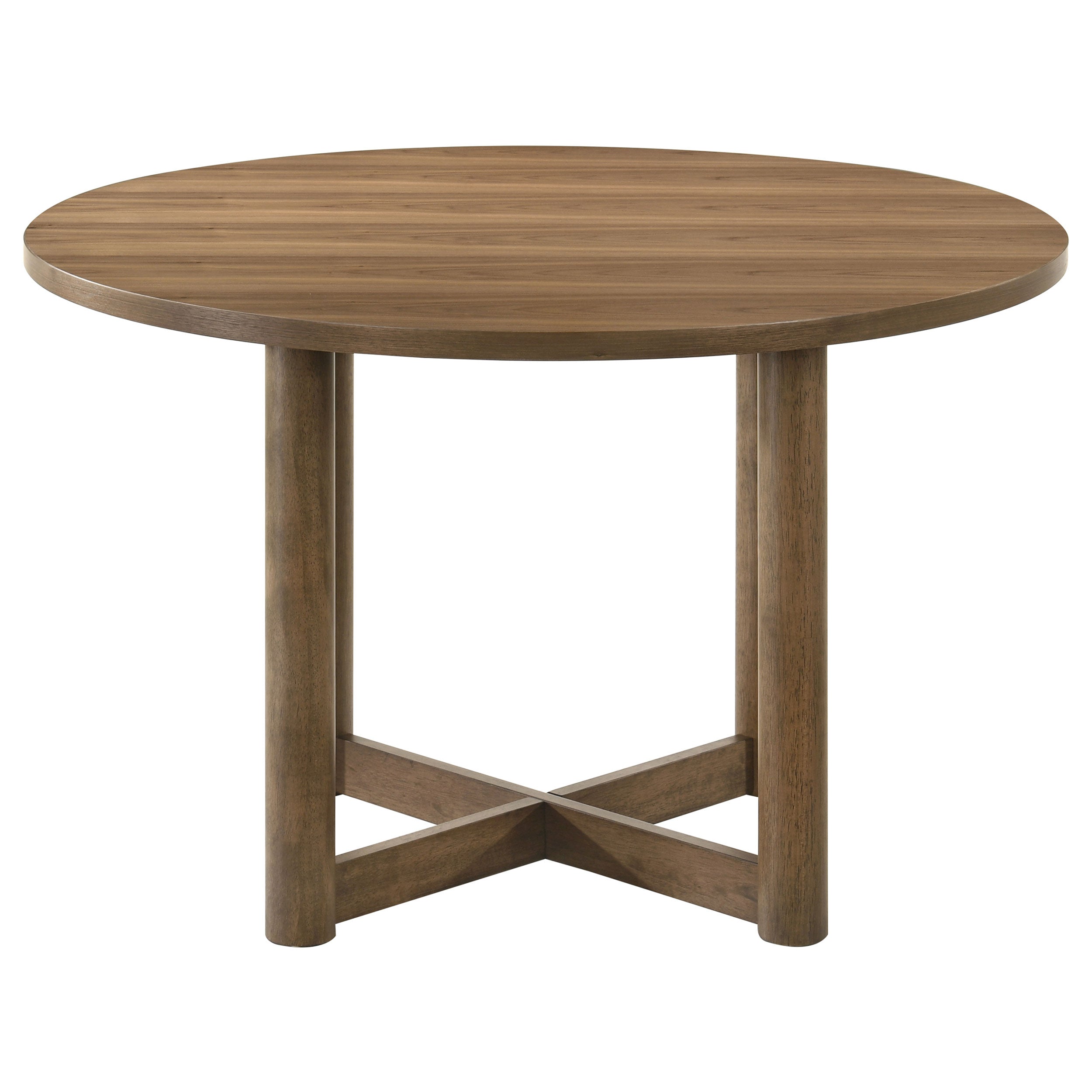 Crestmore 46-inch Round Wood Dining Table Walnut-