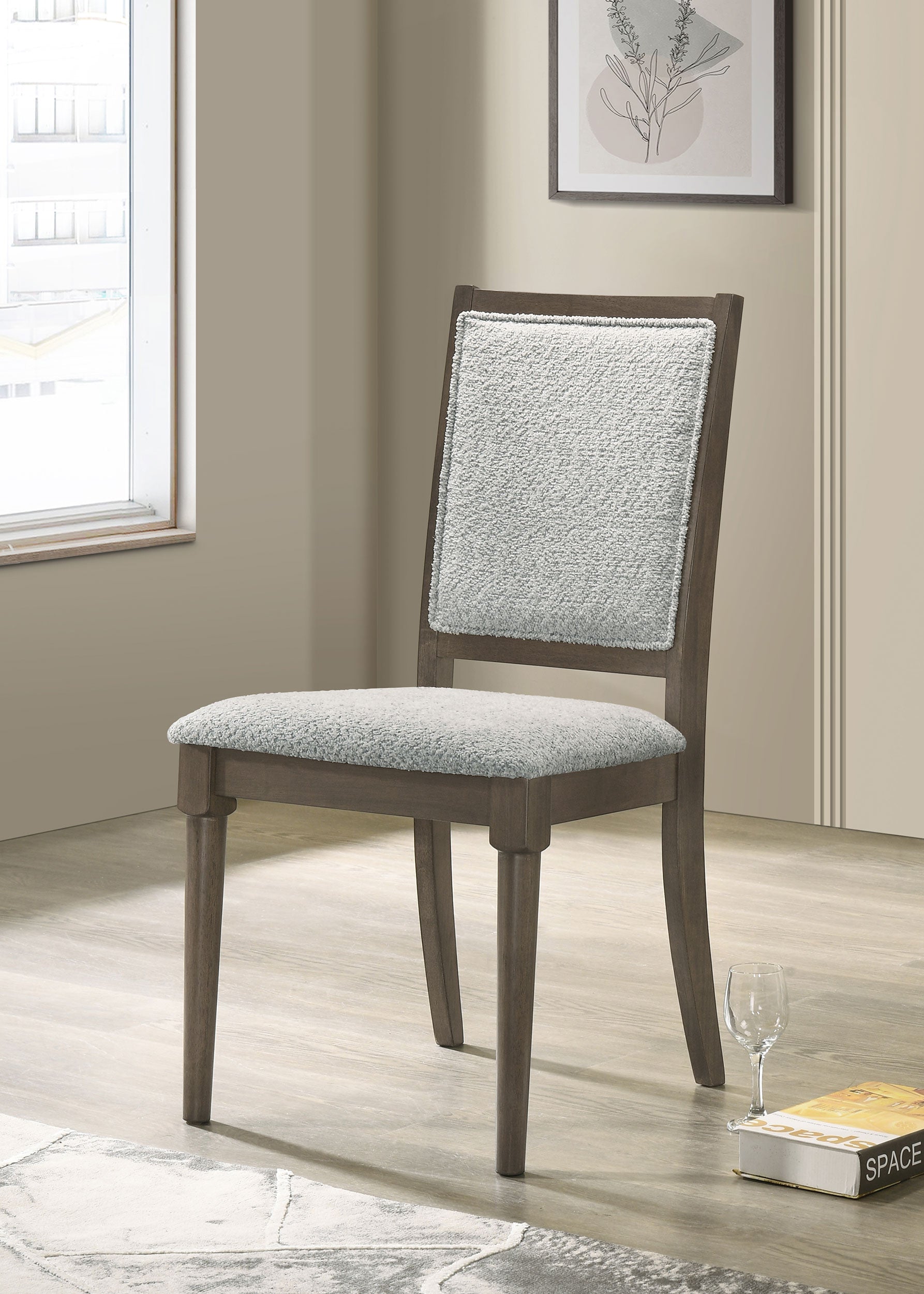 Onslow Upholstered Dining Side Chair Dark Brown (Set of 2)-