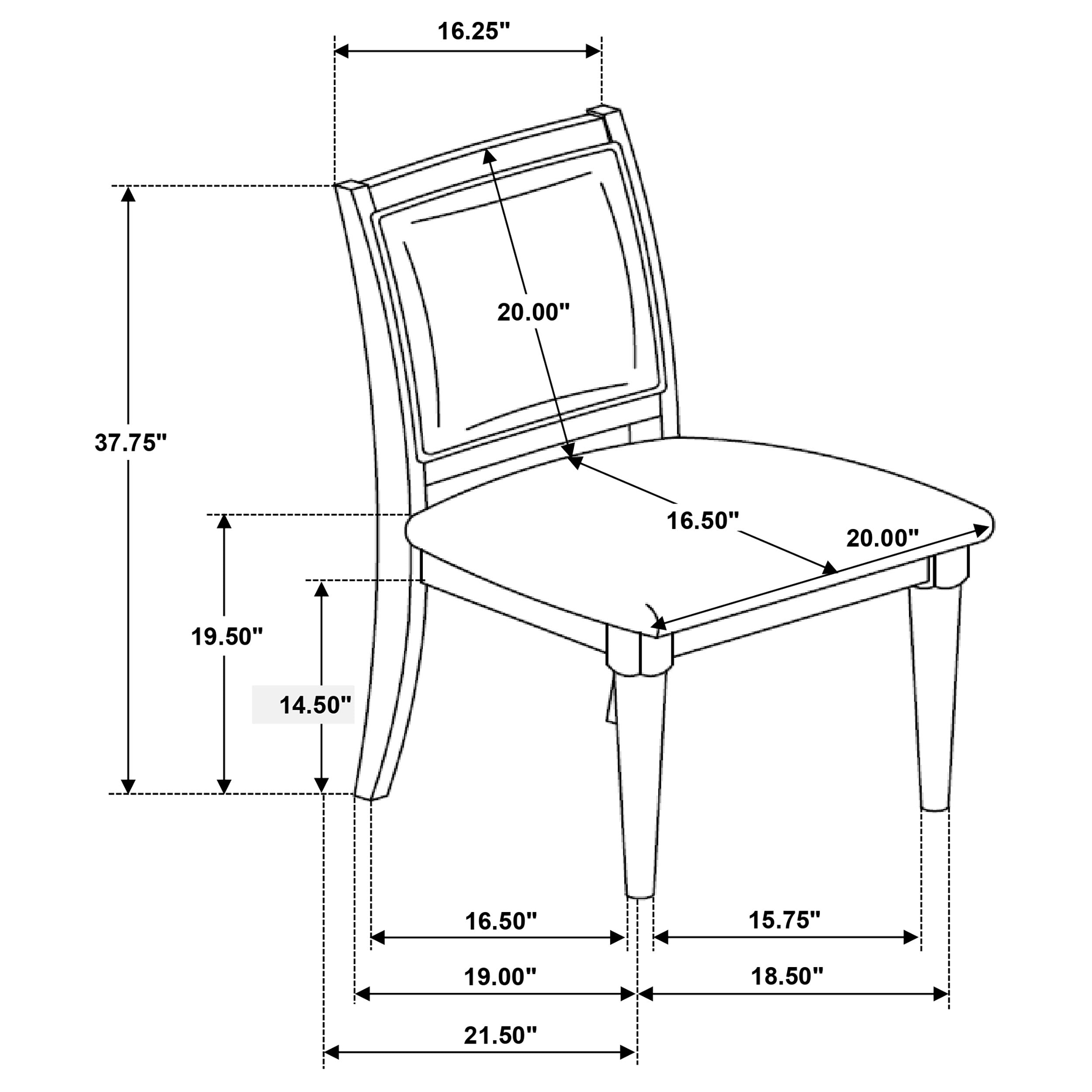 Onslow Upholstered Dining Side Chair Dark Brown (Set of 2)-