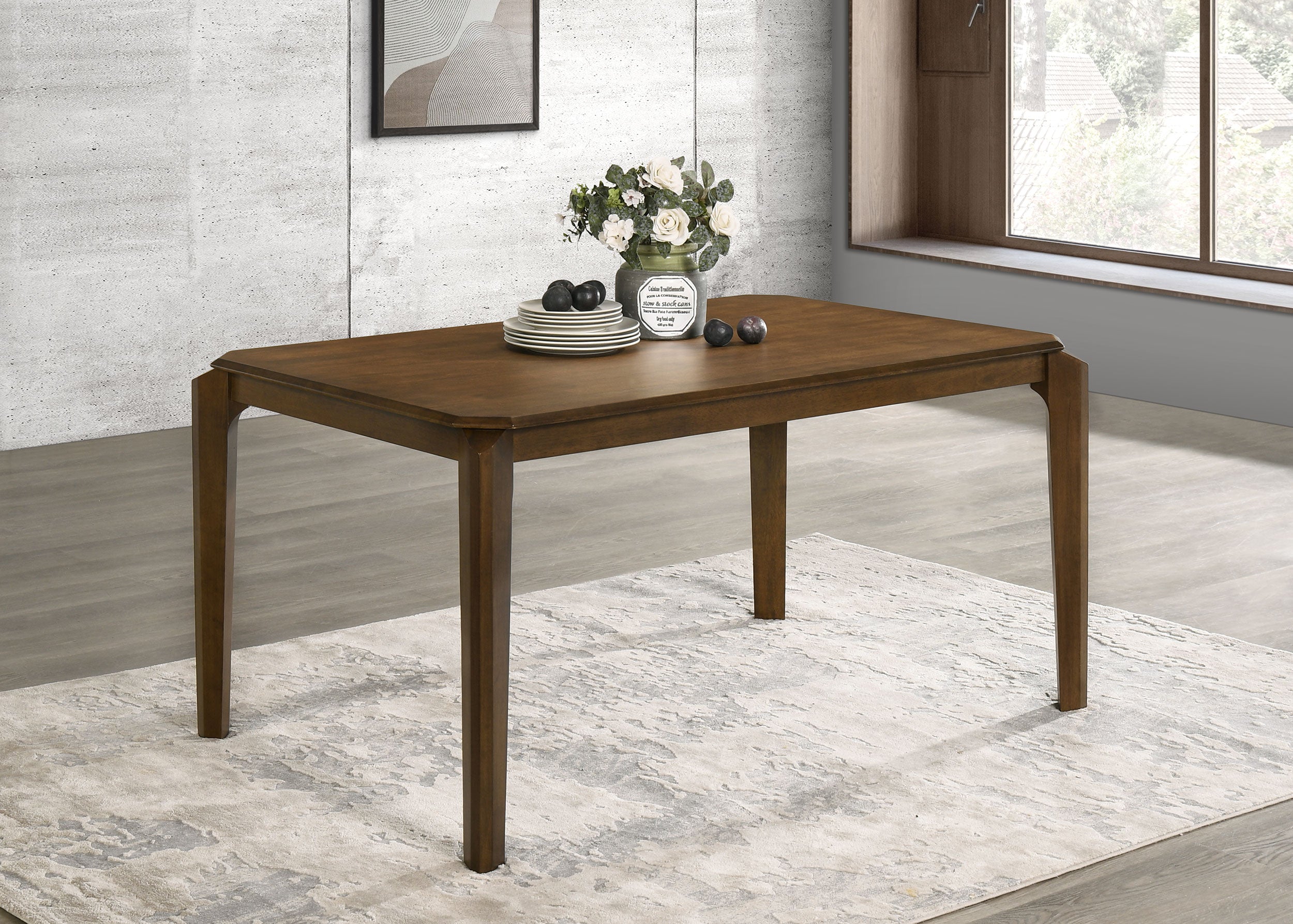 Almonte 59-inch Rectangular Wood Dining Table Dark Brown-