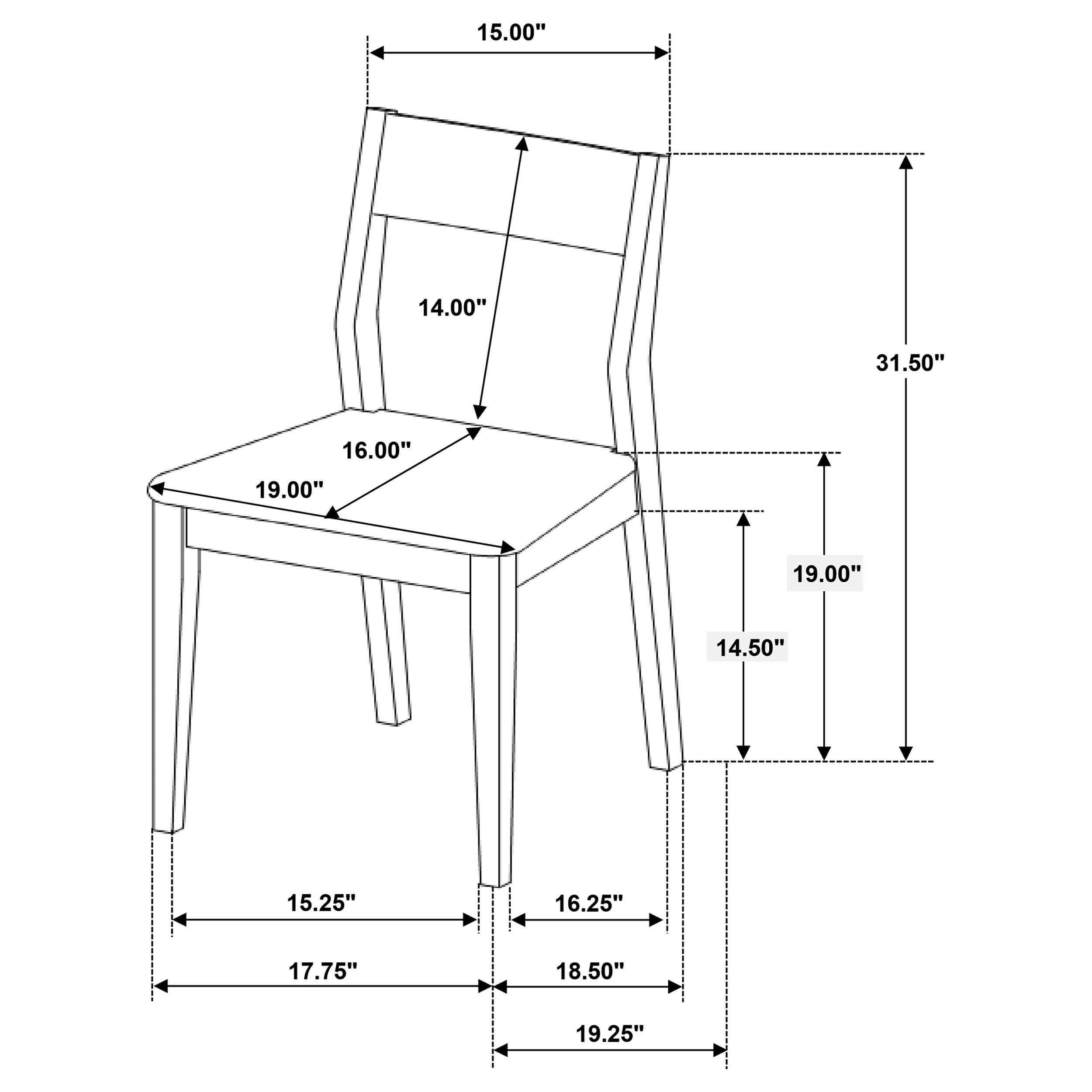 Almonte Dining Chair Upholstered Seat Dark Brown (Set of 2)-