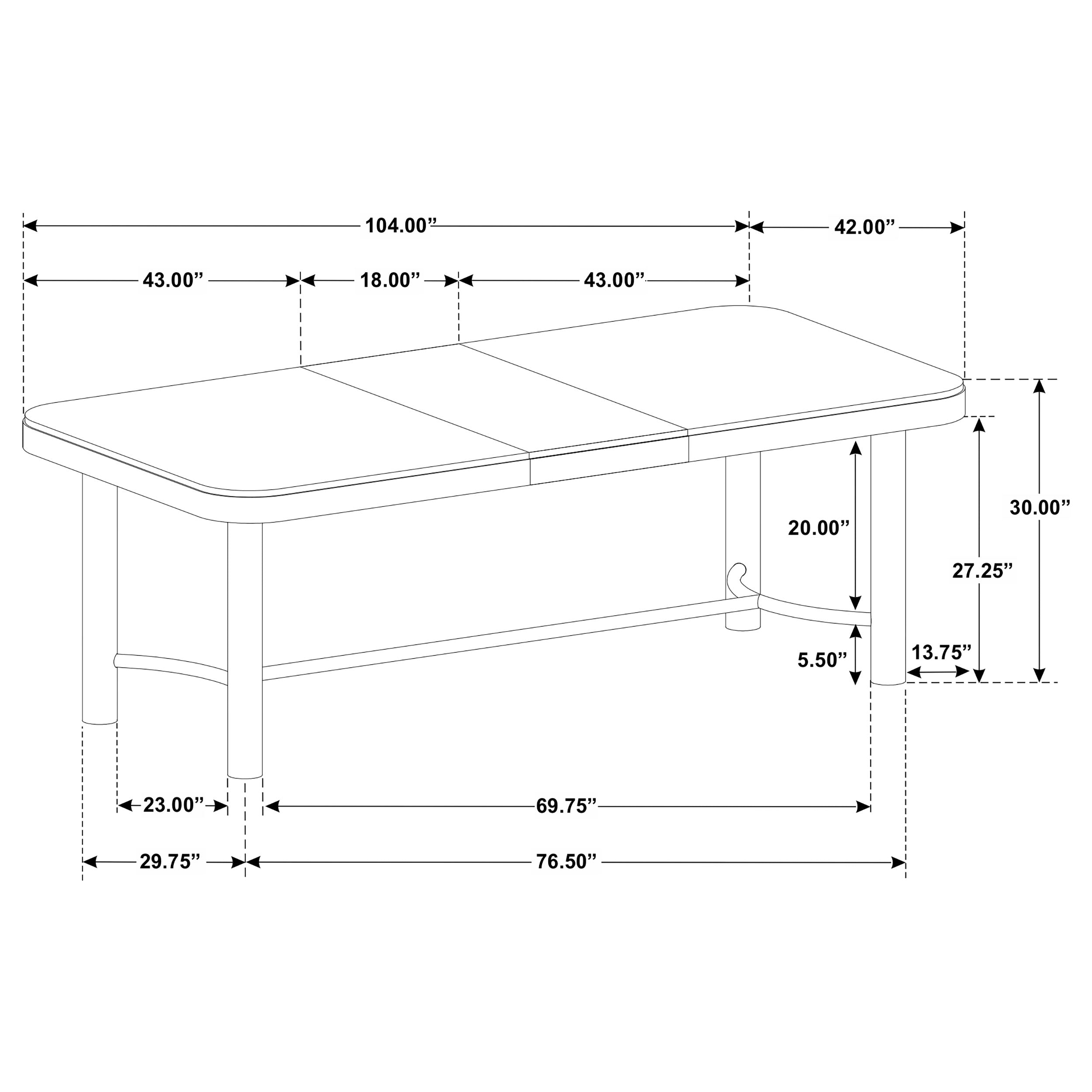 Arini 104-inch Extension Leaf Dining Table Sand Wash-