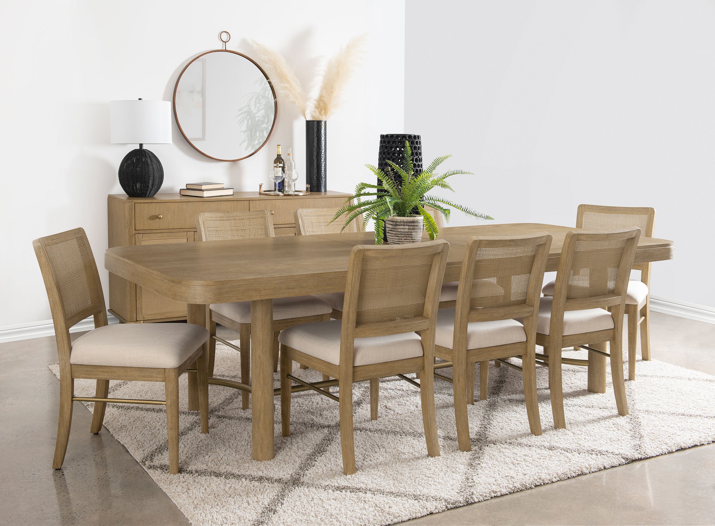 Arini 104-inch Extension Leaf Dining Table Sand Wash-