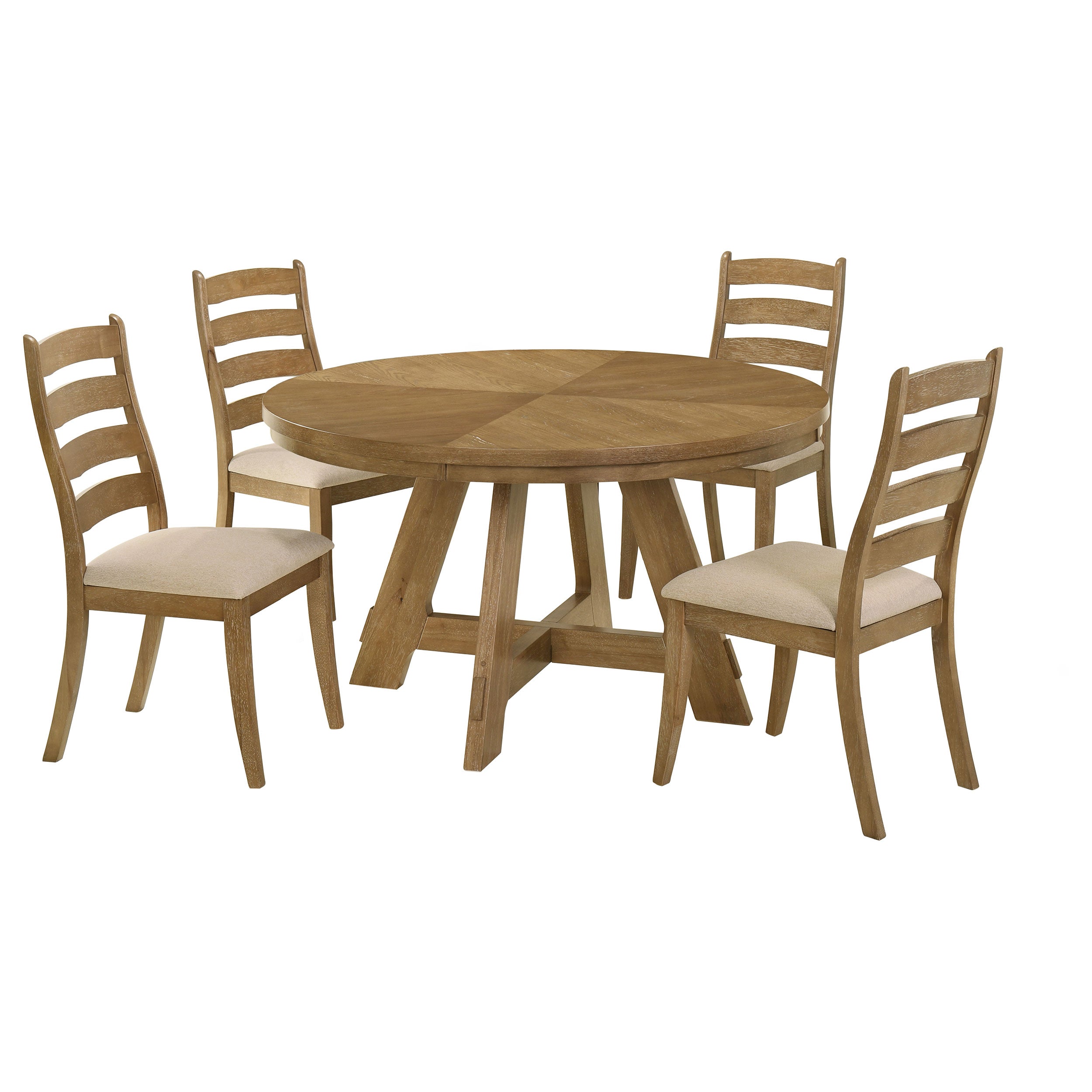Danvers 5-piece Dining Table Set Brown Oak and Latte-