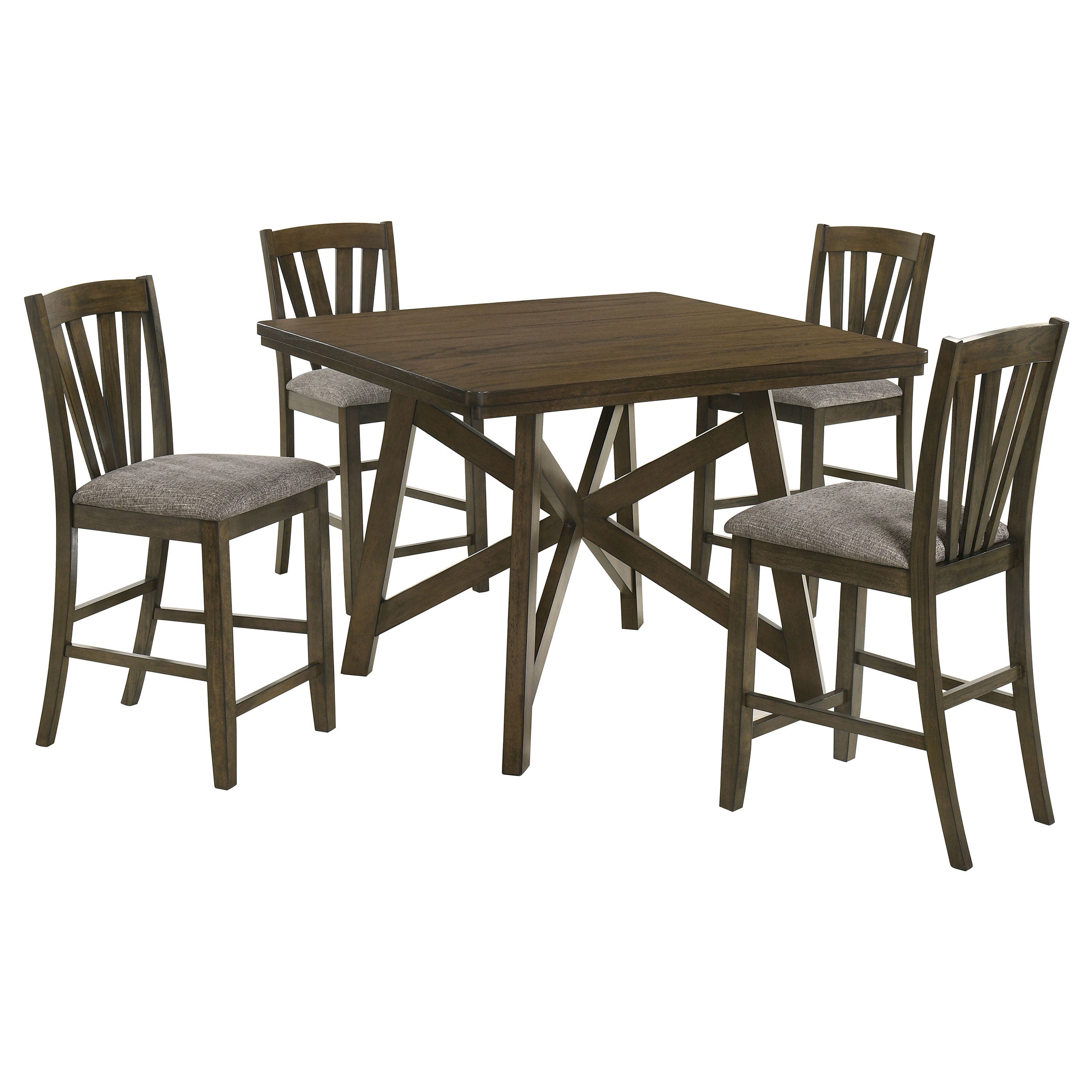 Canfield 5-piece 47-inch Counter Height Dining Set Brown-