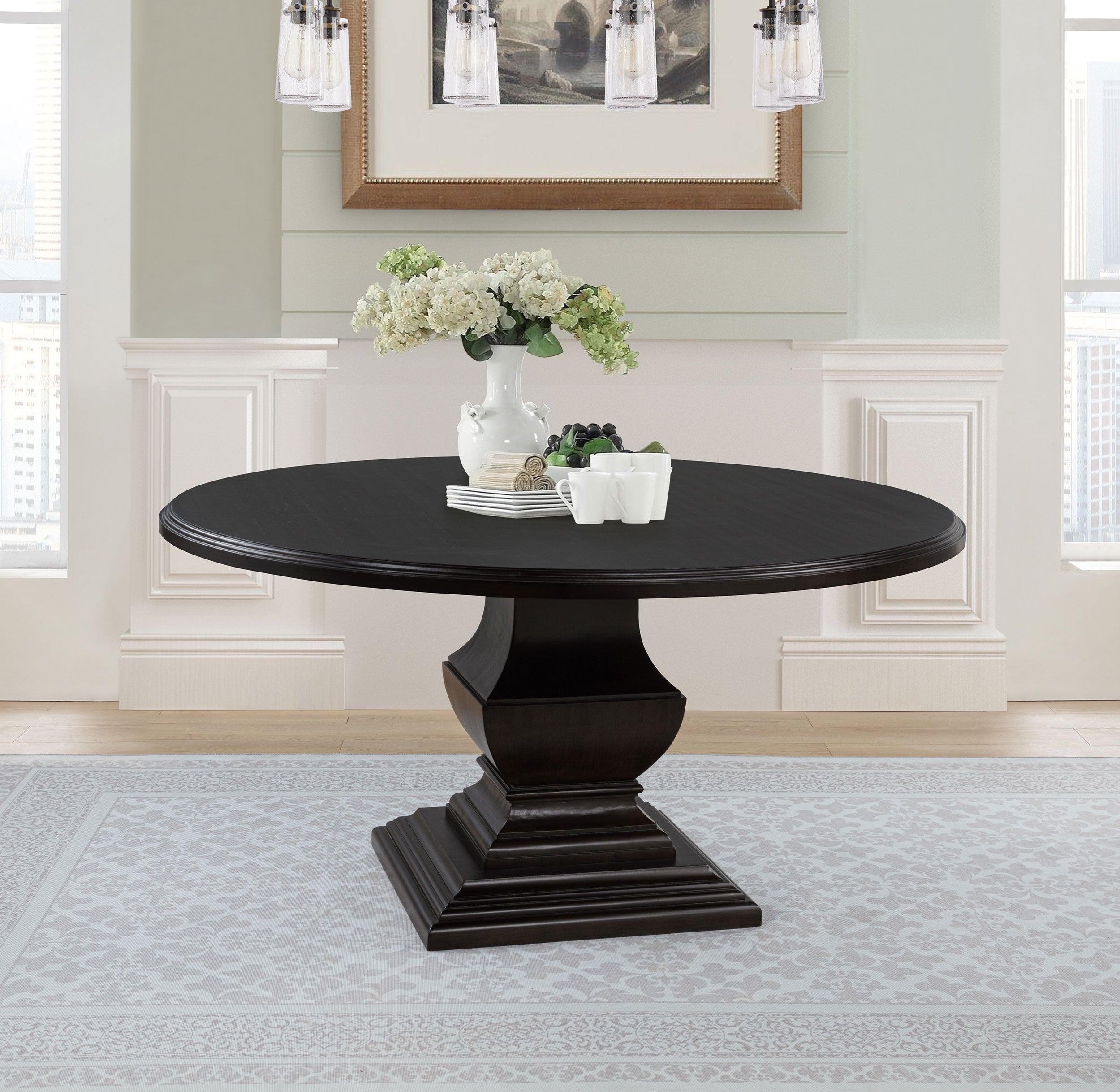 Twyla 60-inch Round Wood Dining Room Table Dark Cocoa-